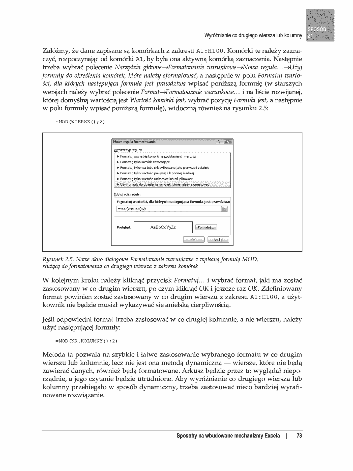 Fragment „100 sposobów na Excel 2007 PL. Tworzenie funkcjonalnych arkuszy” — strona 17 z 60