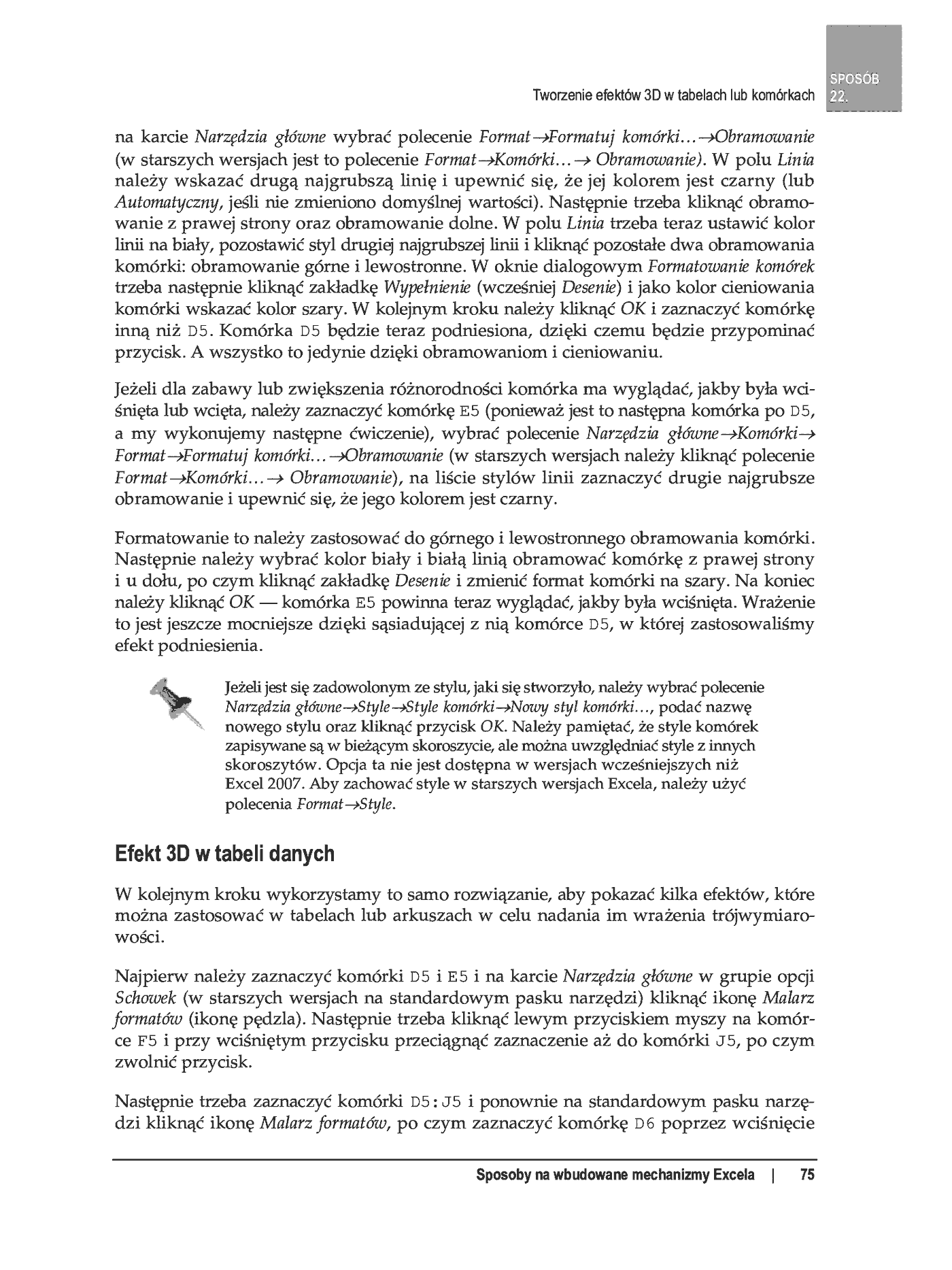 Fragment „100 sposobów na Excel 2007 PL. Tworzenie funkcjonalnych arkuszy” — strona 19 z 60