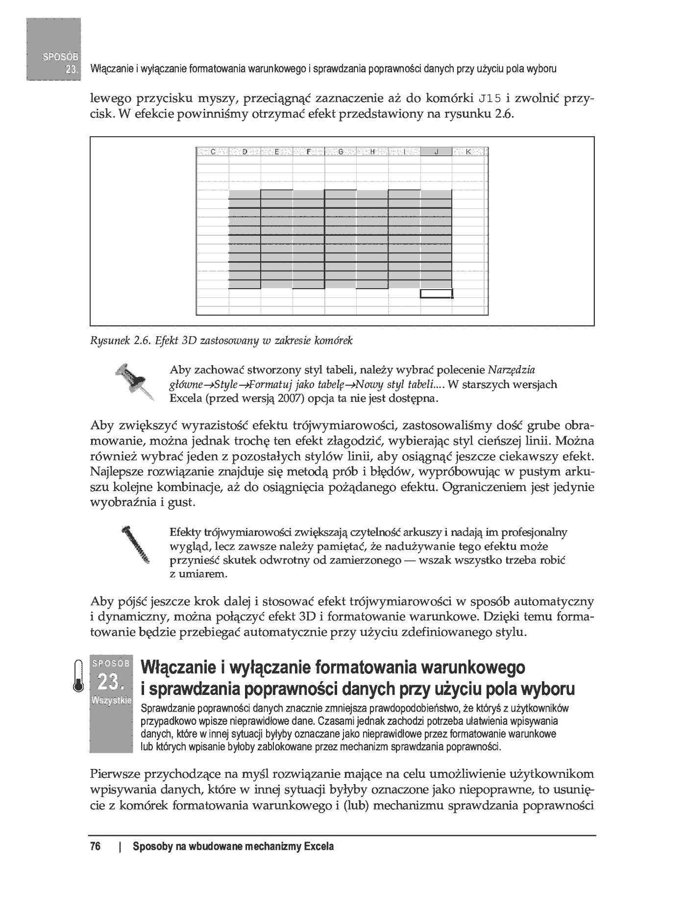 Fragment „100 sposobów na Excel 2007 PL. Tworzenie funkcjonalnych arkuszy” — strona 20 z 60