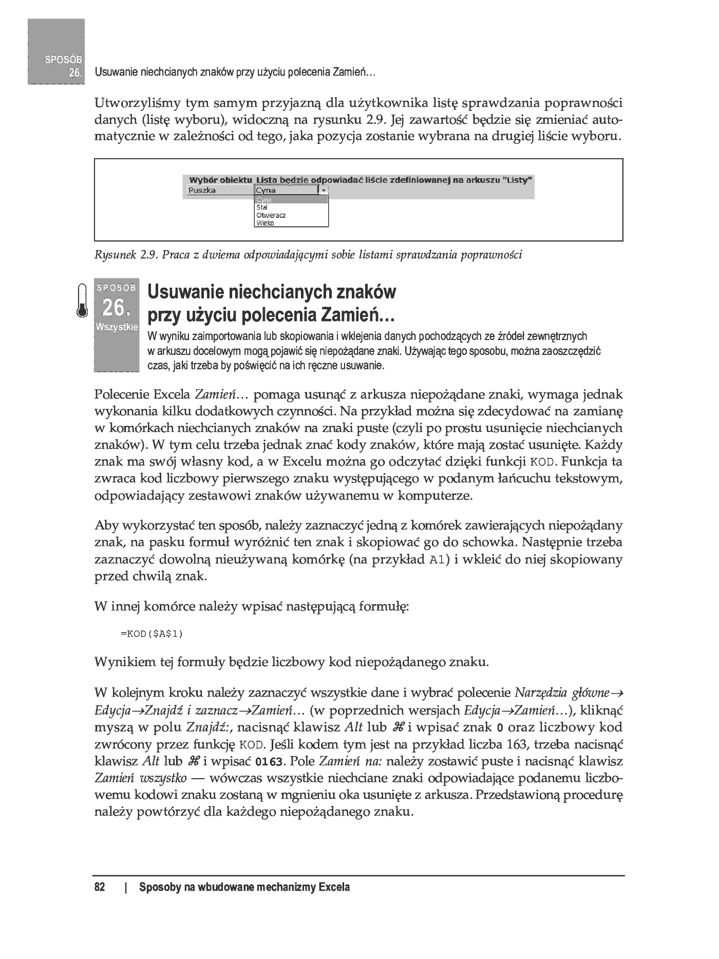 Fragment „100 sposobów na Excel 2007 PL. Tworzenie funkcjonalnych arkuszy” — strona 26 z 60