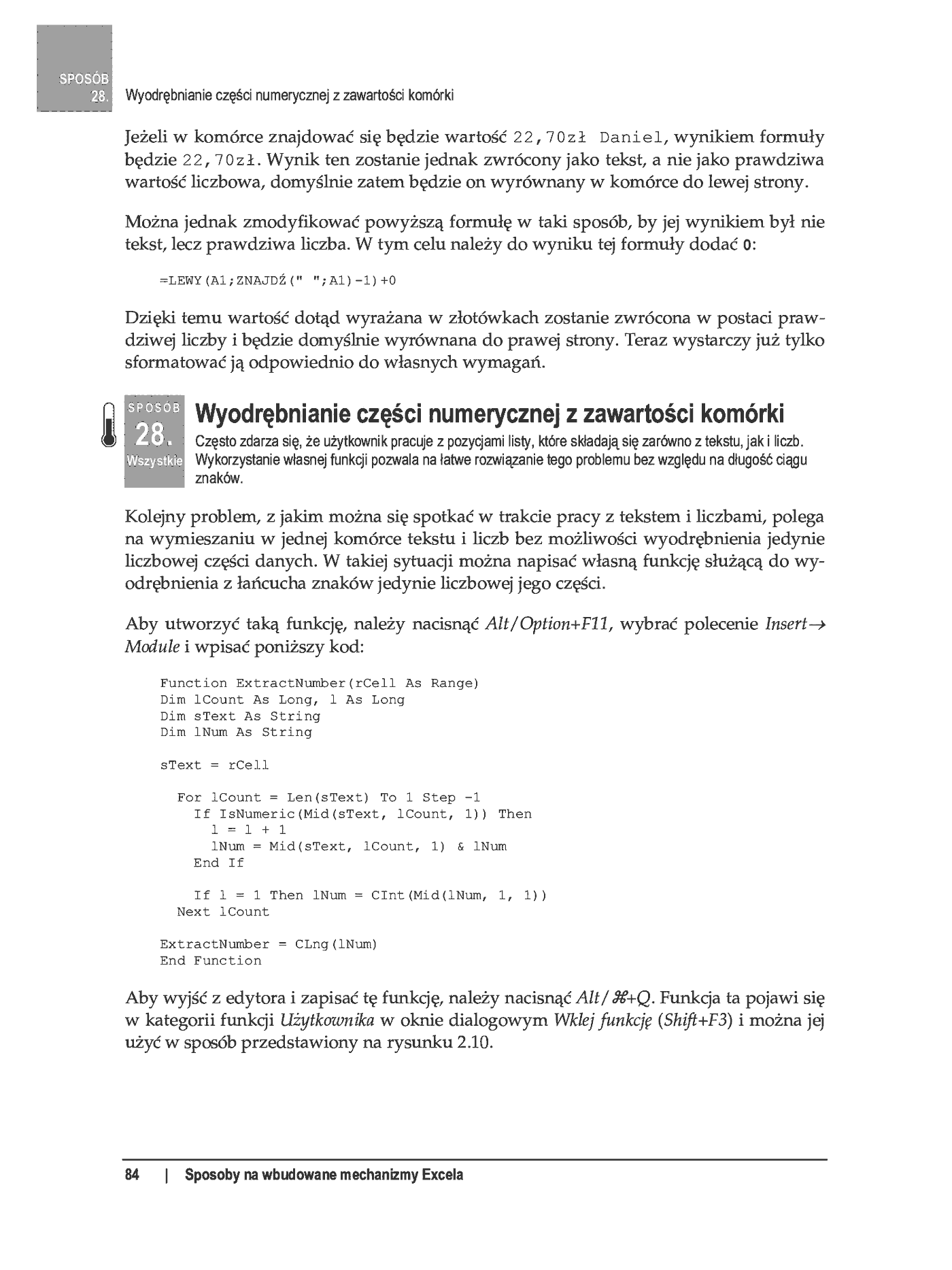 Fragment „100 sposobów na Excel 2007 PL. Tworzenie funkcjonalnych arkuszy” — strona 28 z 60
