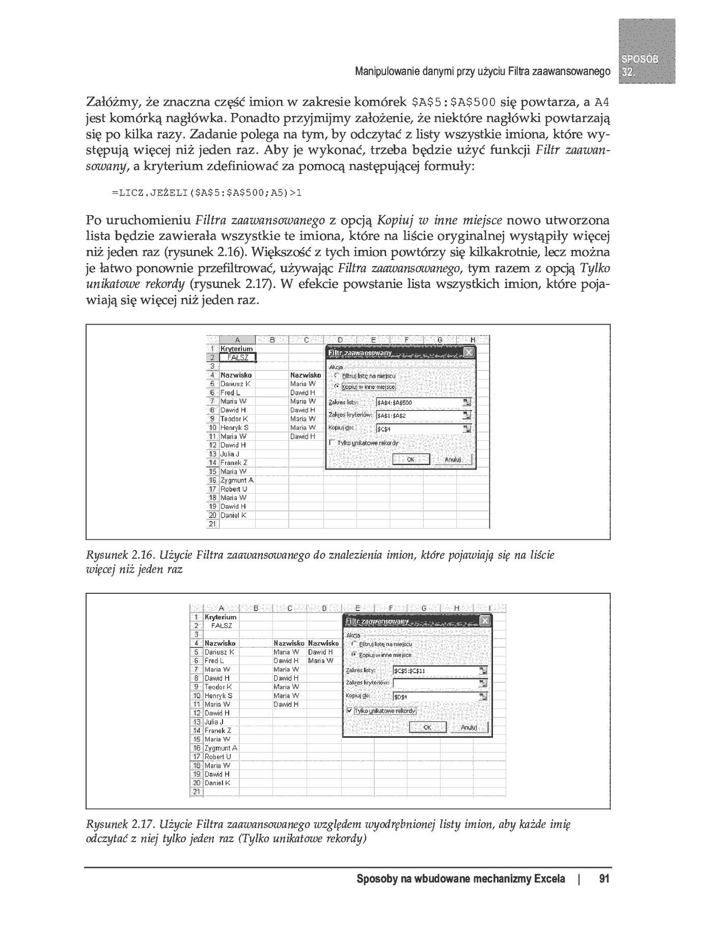 Fragment „100 sposobów na Excel 2007 PL. Tworzenie funkcjonalnych arkuszy” — strona 35 z 60