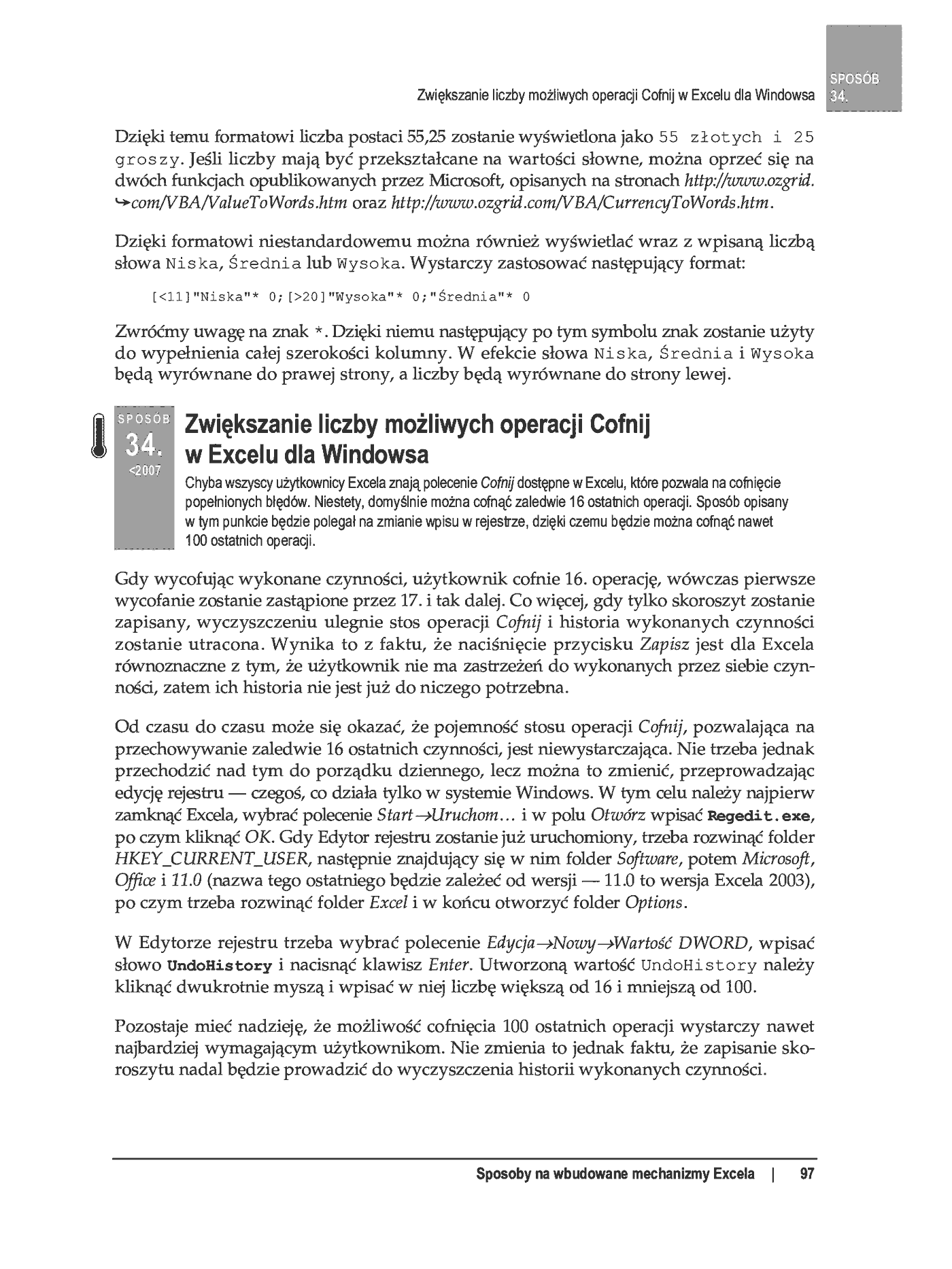 Fragment „100 sposobów na Excel 2007 PL. Tworzenie funkcjonalnych arkuszy” — strona 41 z 60