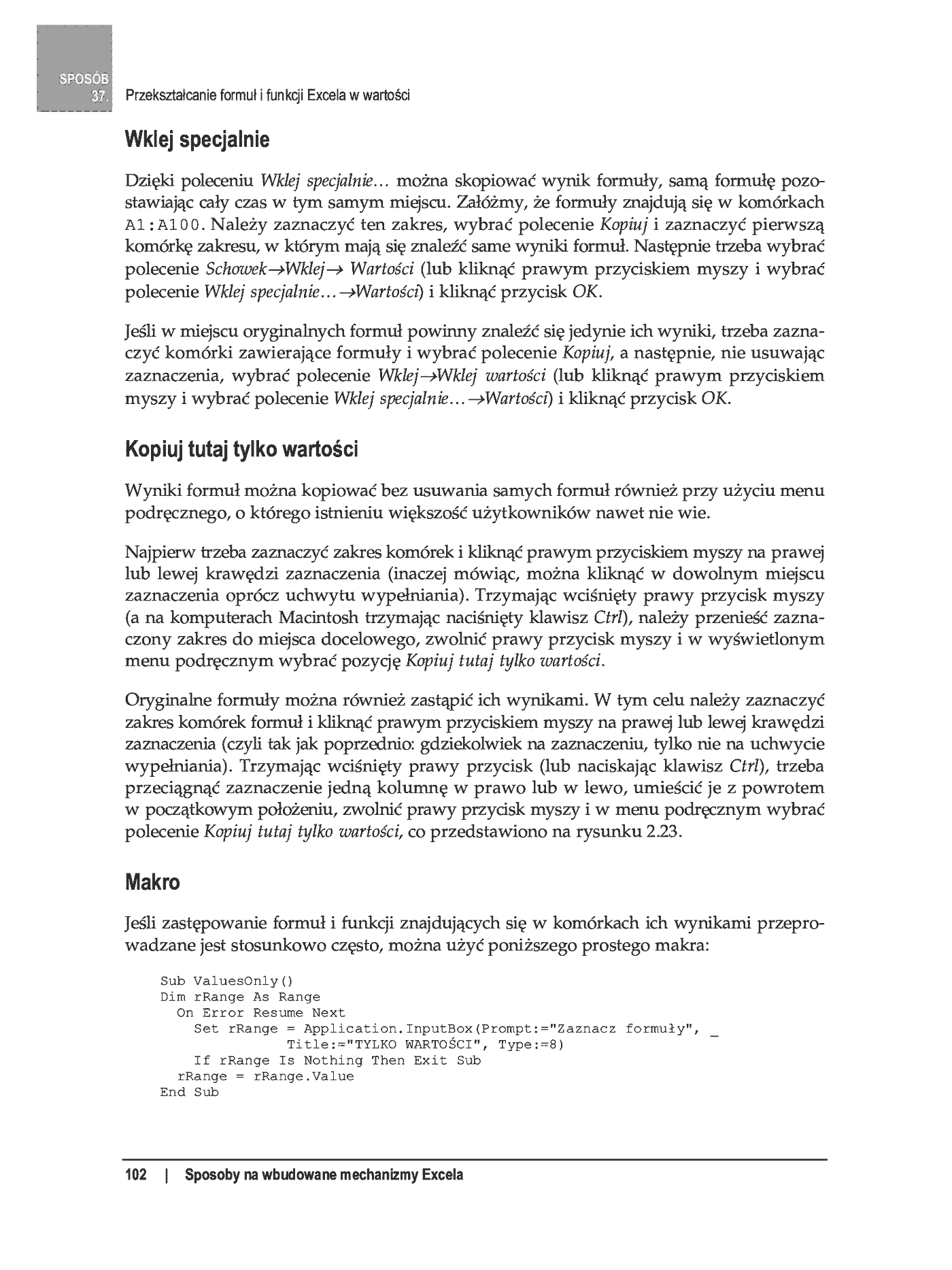 Fragment „100 sposobów na Excel 2007 PL. Tworzenie funkcjonalnych arkuszy” — strona 46 z 60