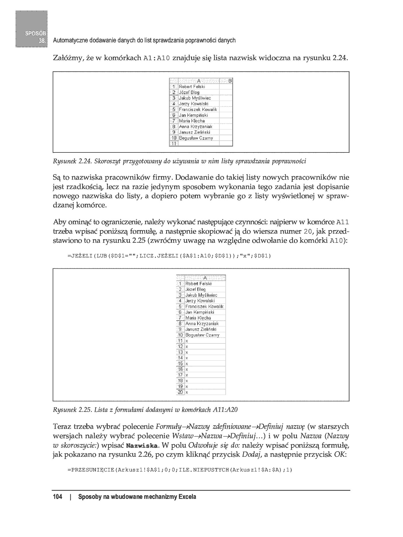 Fragment „100 sposobów na Excel 2007 PL. Tworzenie funkcjonalnych arkuszy” — strona 48 z 60