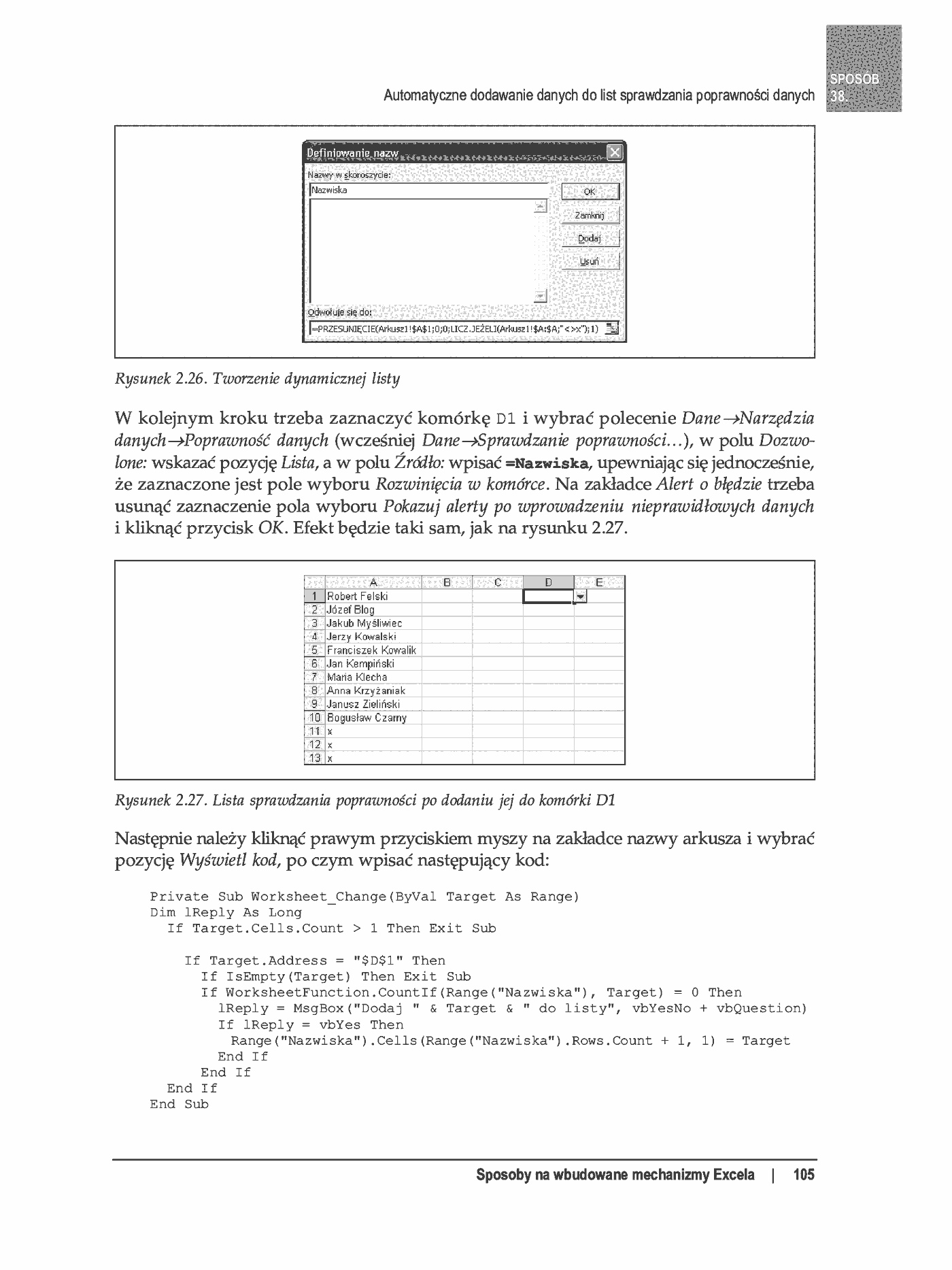 Fragment „100 sposobów na Excel 2007 PL. Tworzenie funkcjonalnych arkuszy” — strona 49 z 60