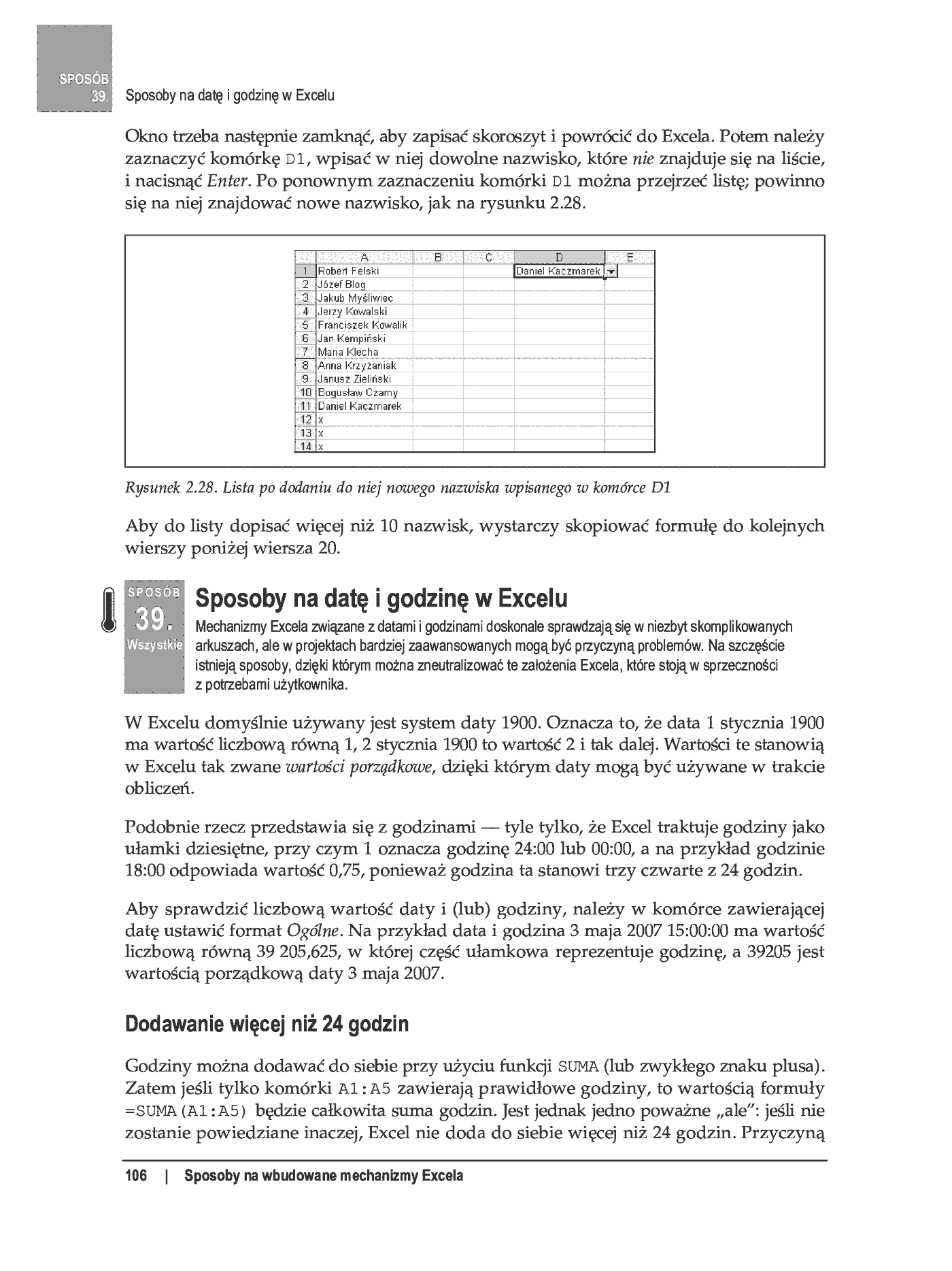 Fragment „100 sposobów na Excel 2007 PL. Tworzenie funkcjonalnych arkuszy” — strona 50 z 60