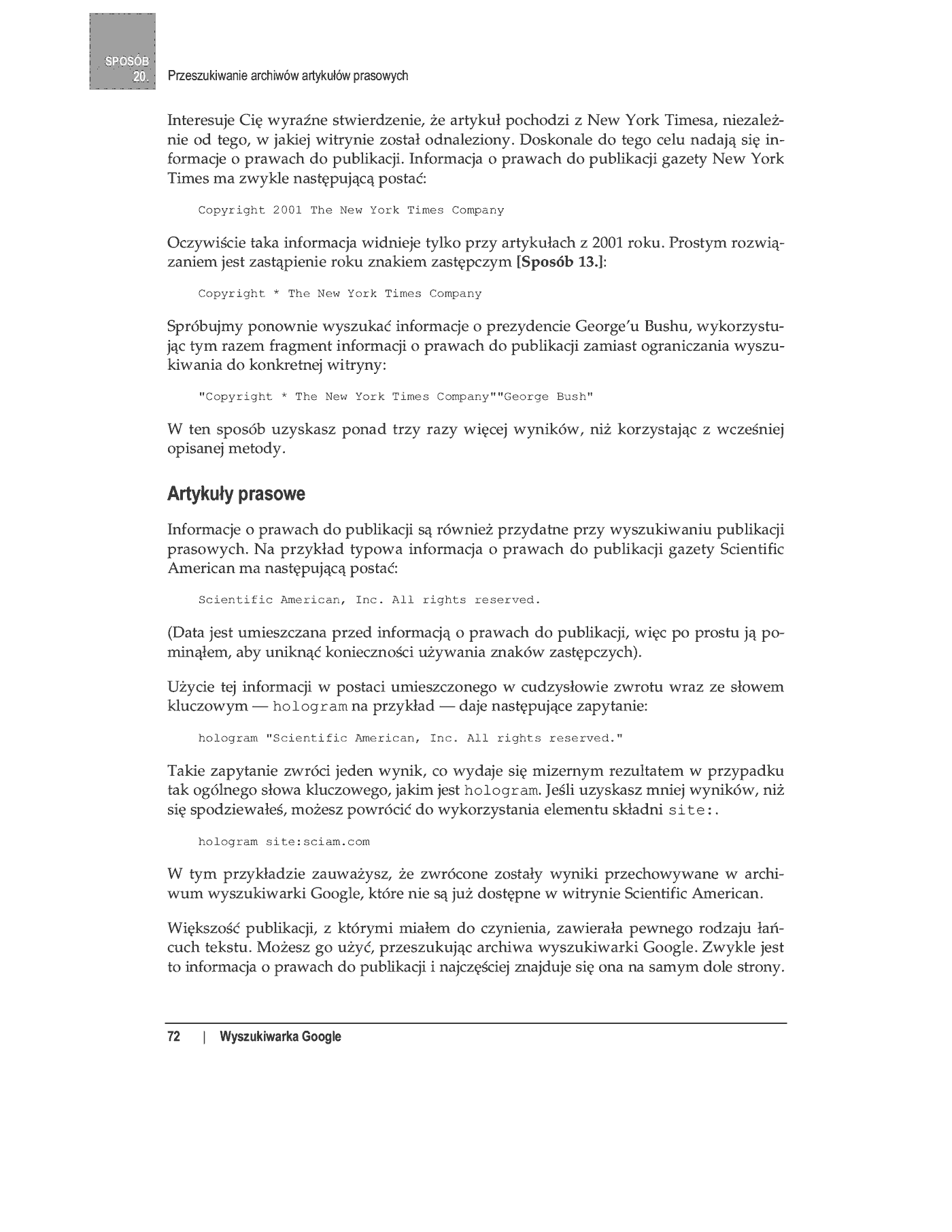 Fragment „100 sposobów na Google” — strona 59 z 77