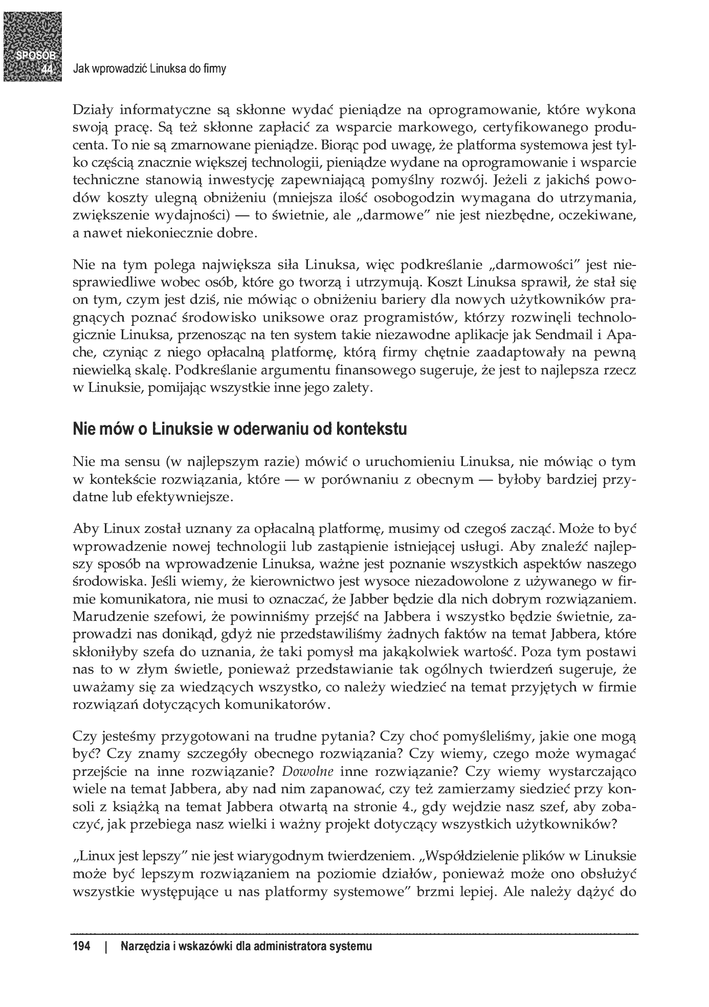Fragment „100 sposobów na Linux Server. Wskazówki i narzędzia dotyczące integracji, monitorowania i rozwiązywania problemów” — strona 47 z 54
