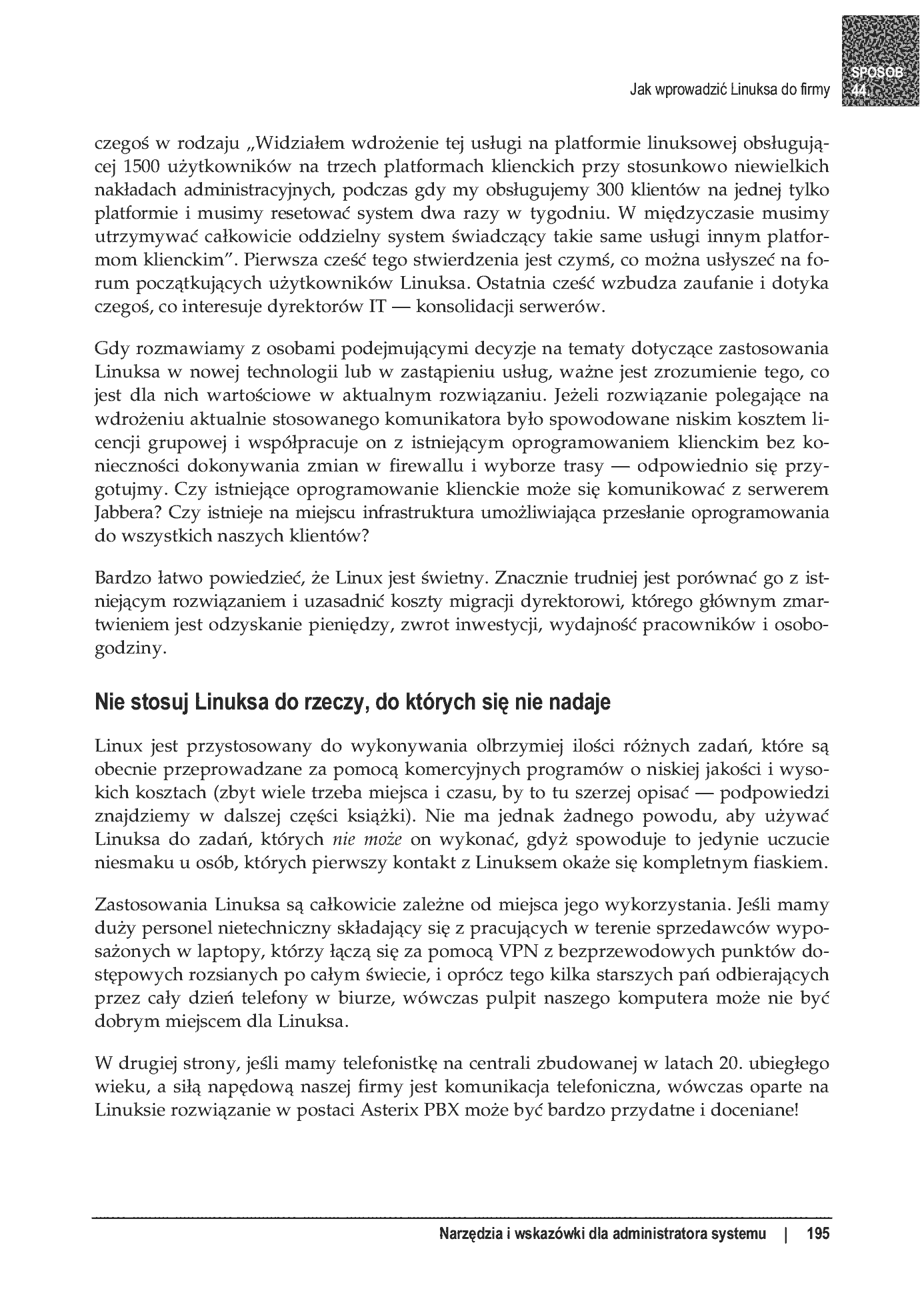 Fragment „100 sposobów na Linux Server. Wskazówki i narzędzia dotyczące integracji, monitorowania i rozwiązywania problemów” — strona 48 z 54