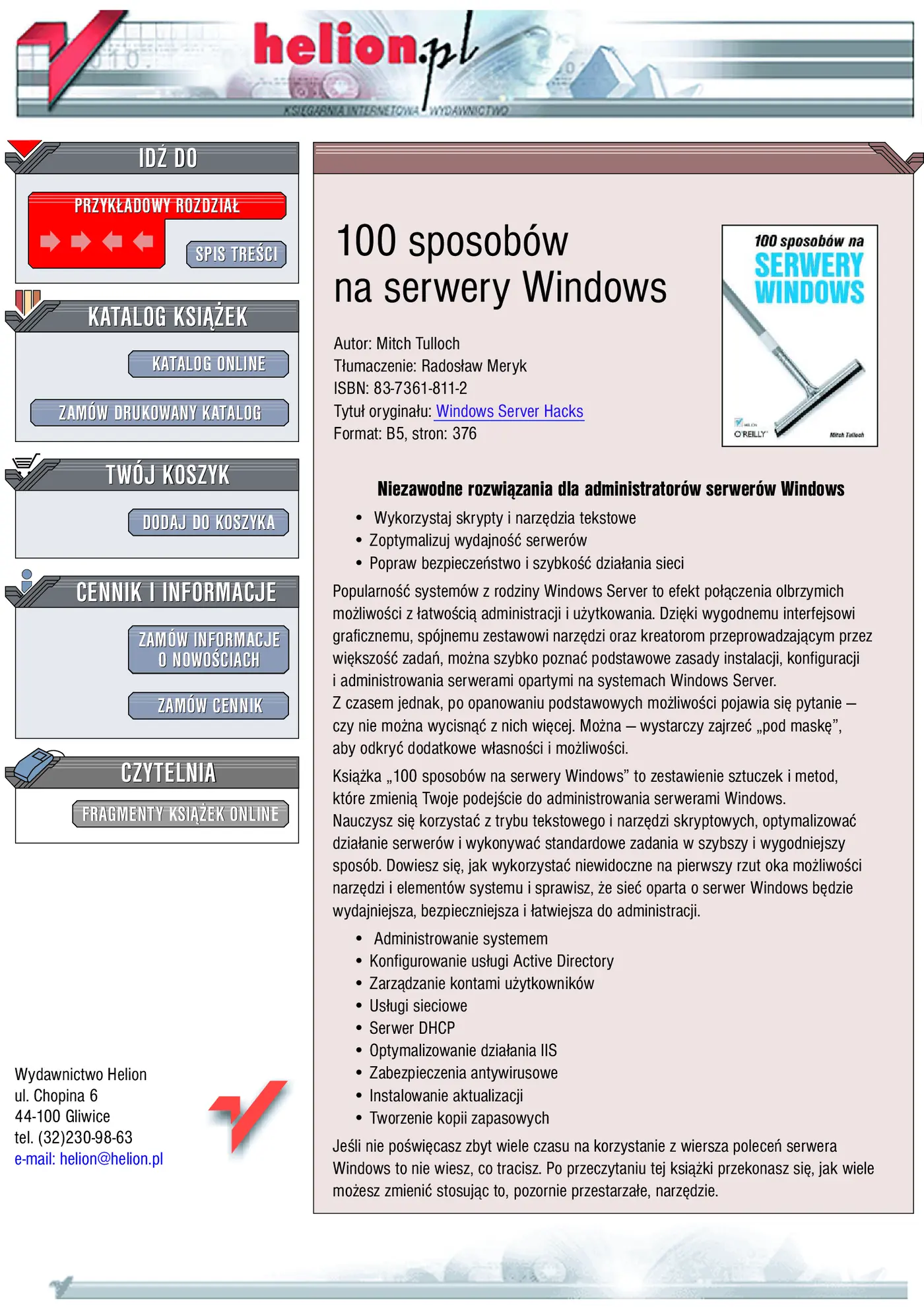 Fragment „100 sposobów na serwery Windows” — strona 1 z 40