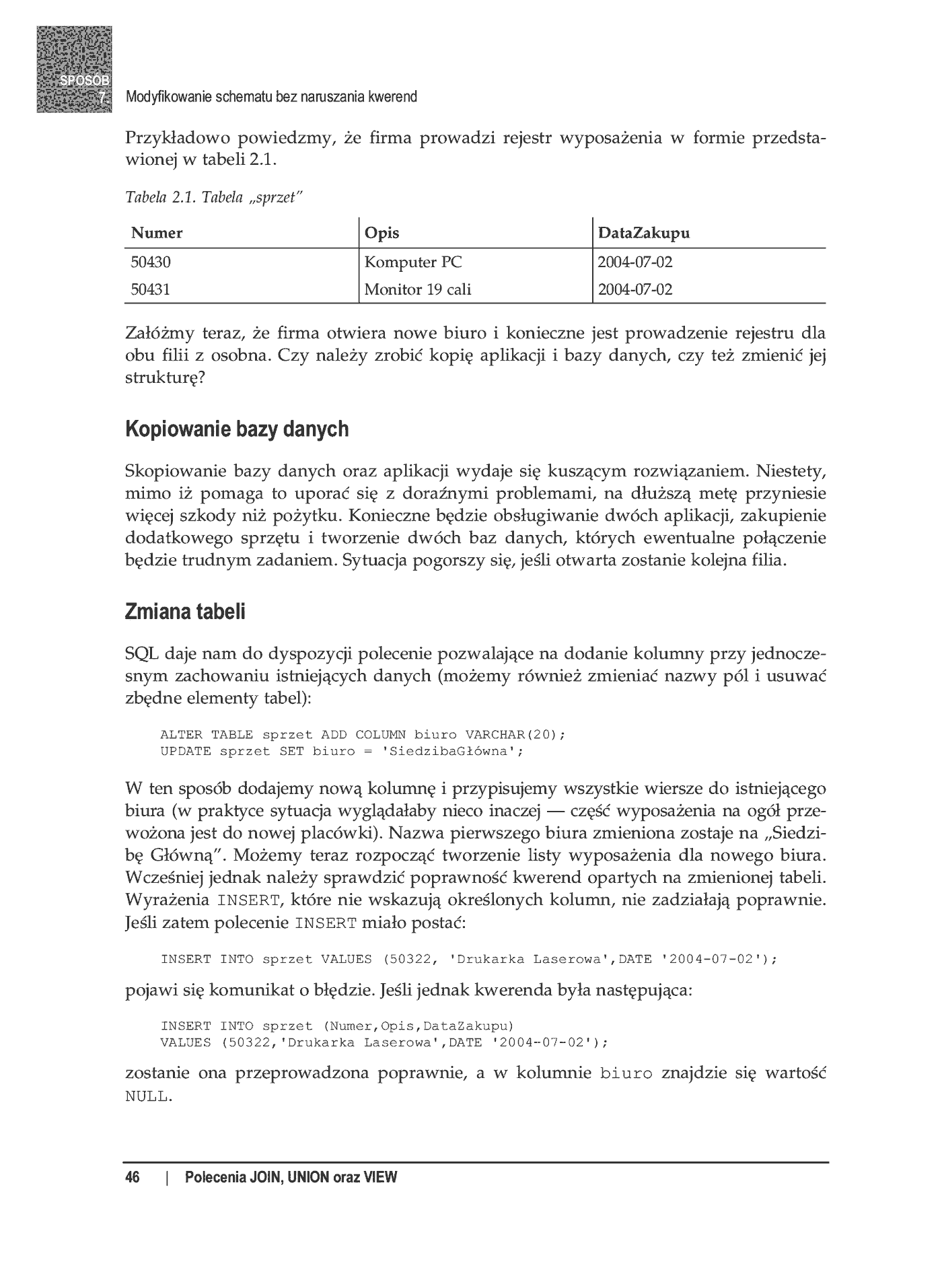 Fragment „100 sposobów na SQL” — strona 7 z 24