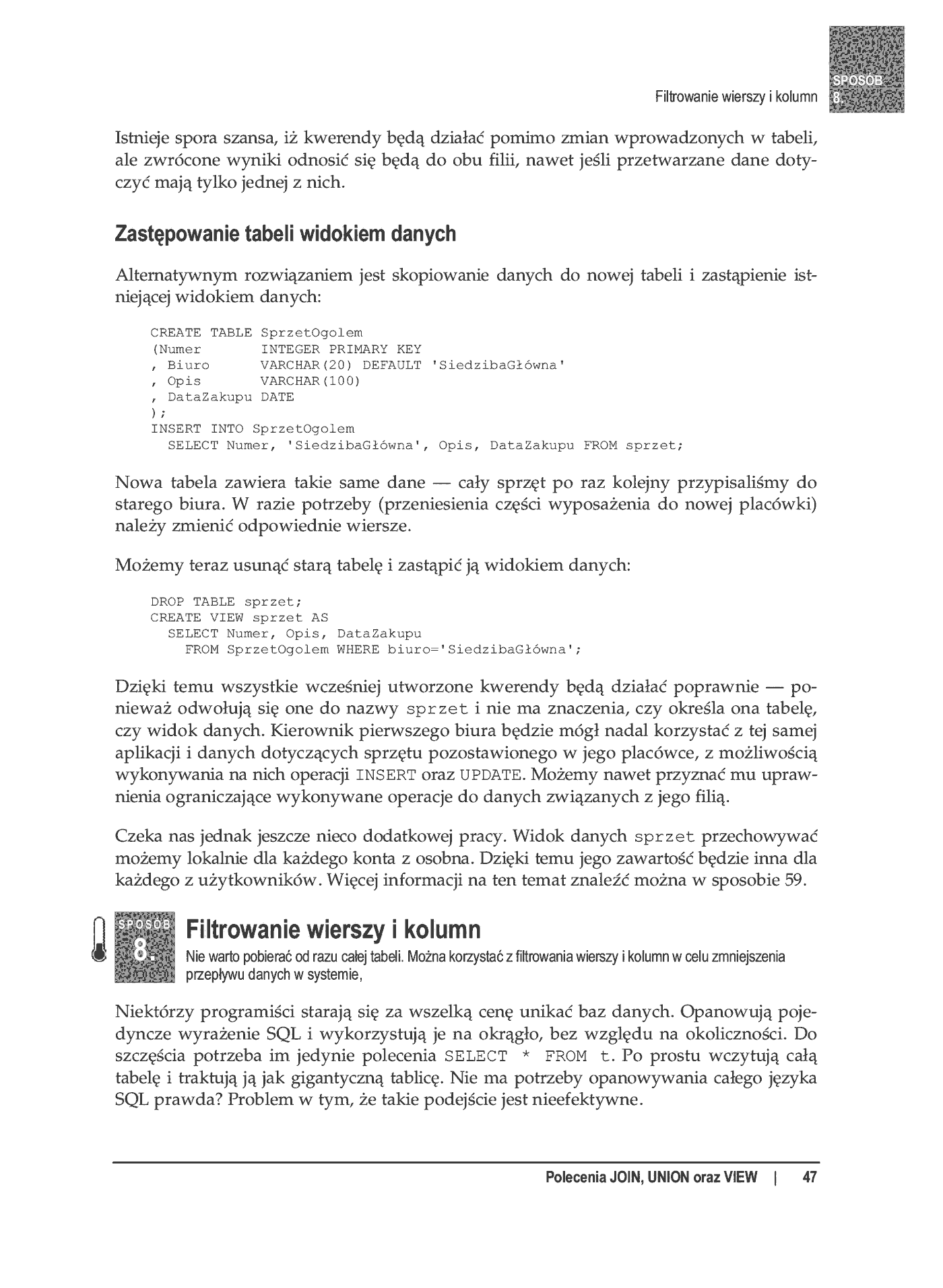 Fragment „100 sposobów na SQL” — strona 8 z 24