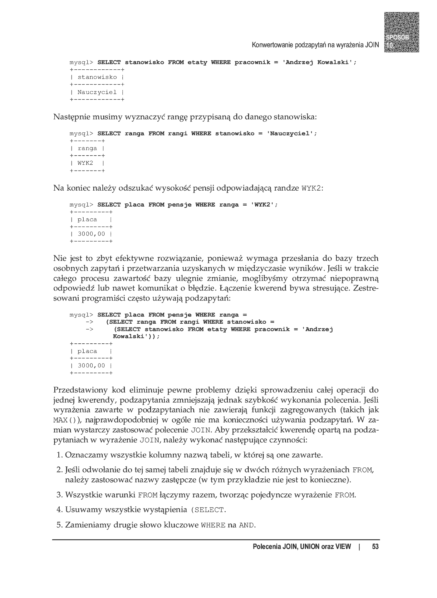 Fragment „100 sposobów na SQL” — strona 14 z 24
