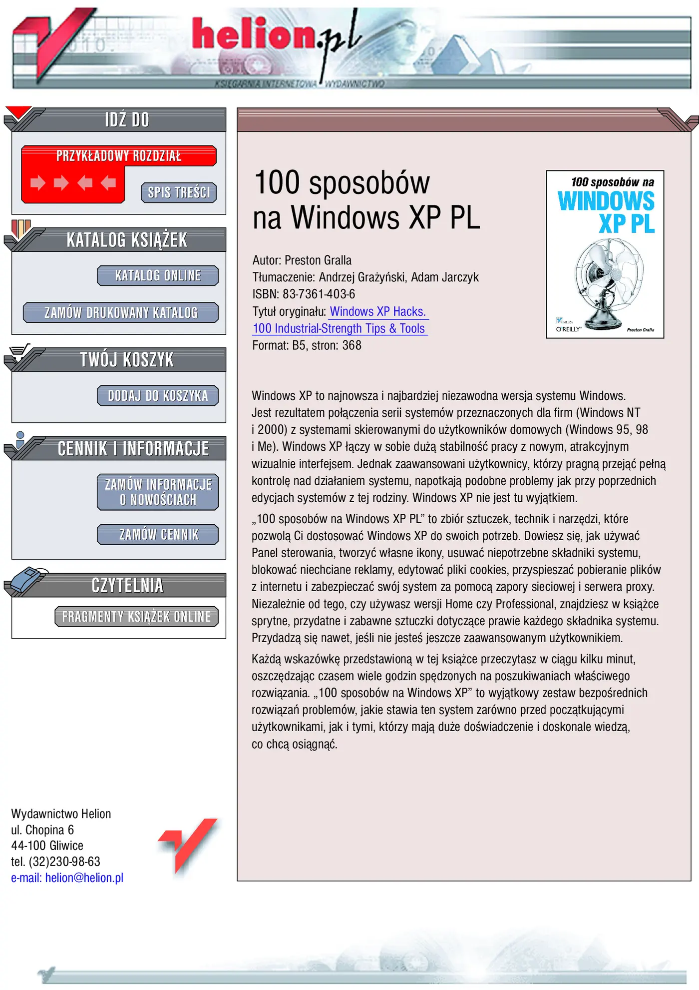 Fragment „100 sposobów na Windows XP PL” — strona 1 z 49