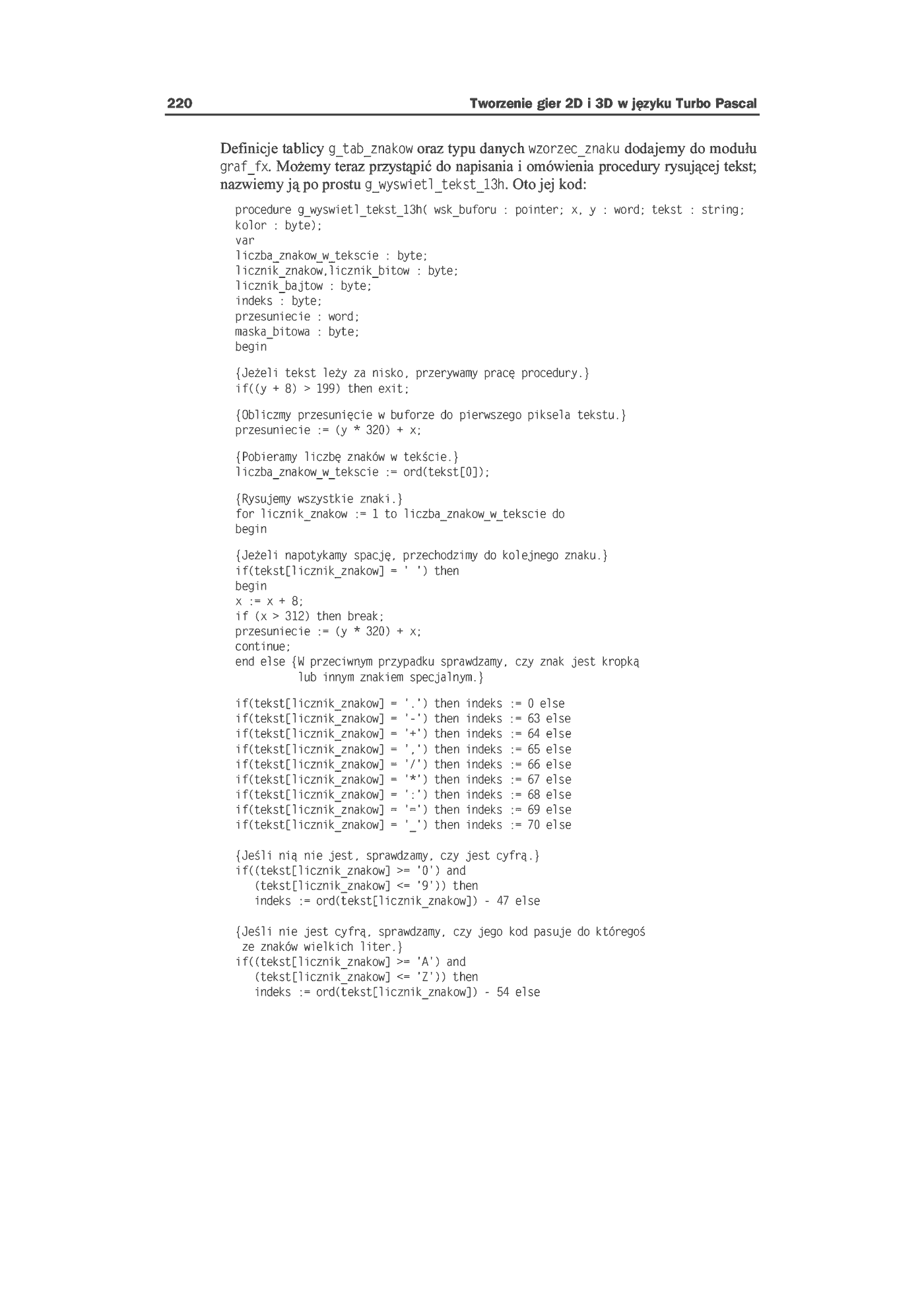 Fragment „Tworzenie gier 2D i 3D w języku Turbo Pascal” — strona 18 z 21