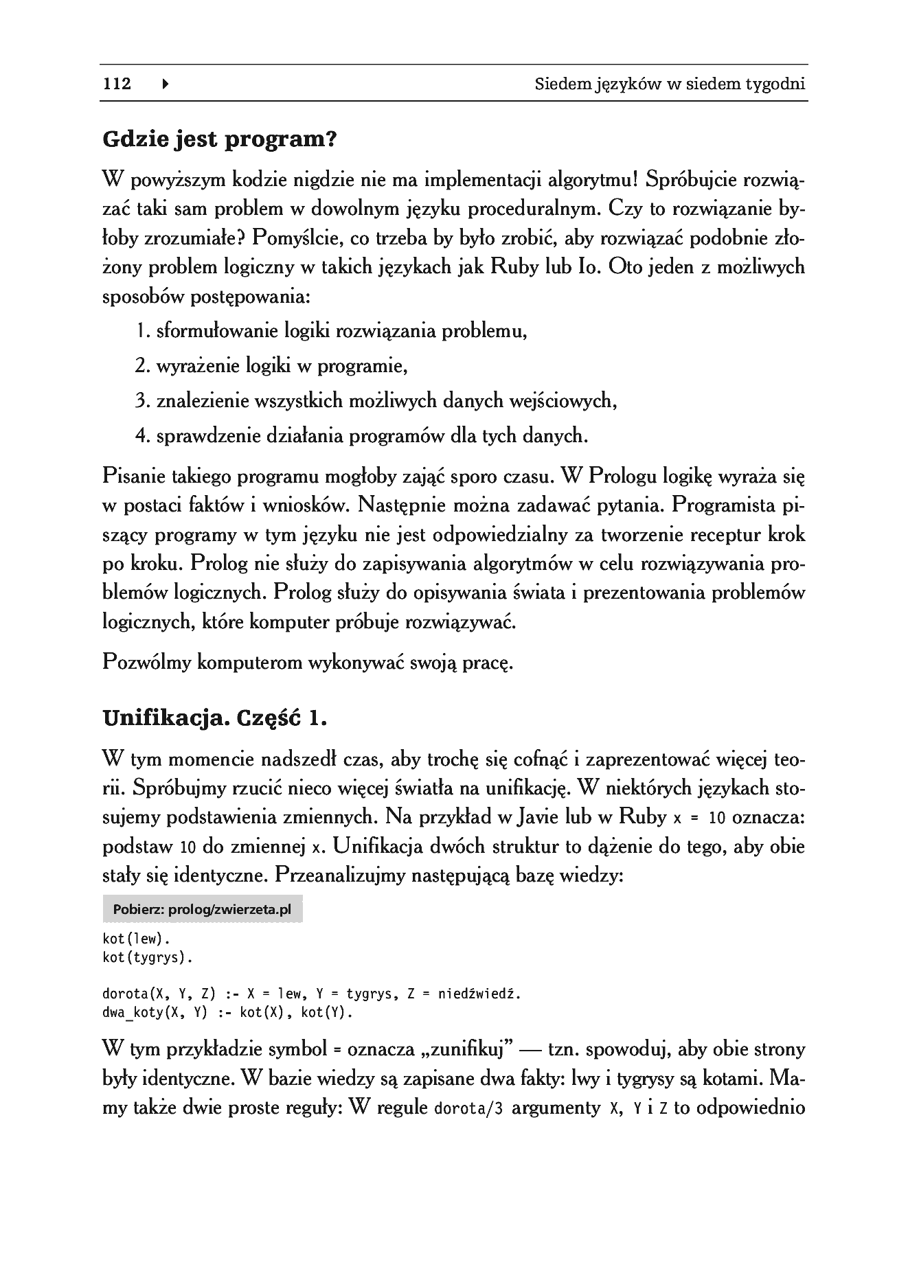 Fragment „Siedem języków w siedem tygodni. Praktyczny przewodnik nauki języków programowania” — strona 14 z 57