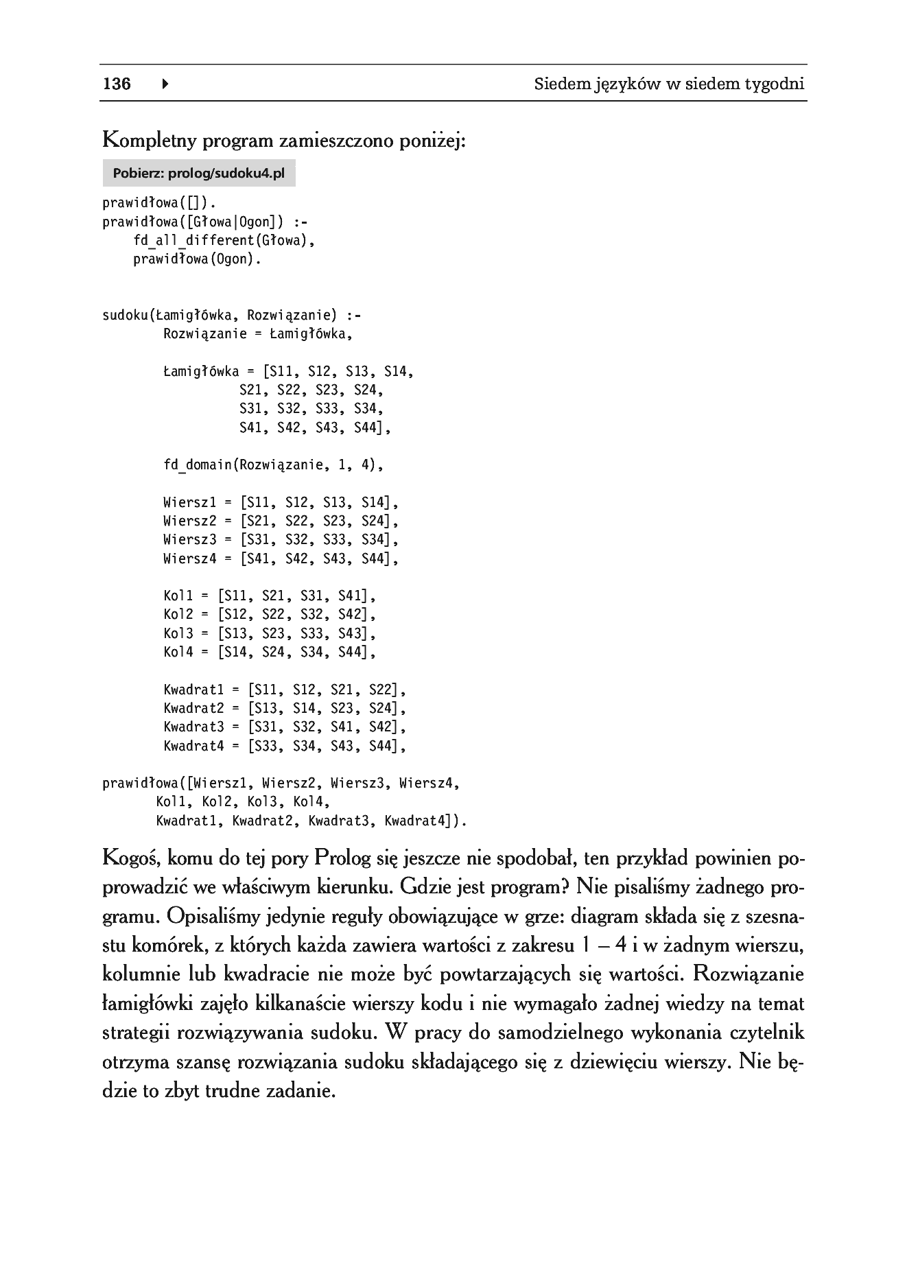 Fragment „Siedem języków w siedem tygodni. Praktyczny przewodnik nauki języków programowania” — strona 38 z 57