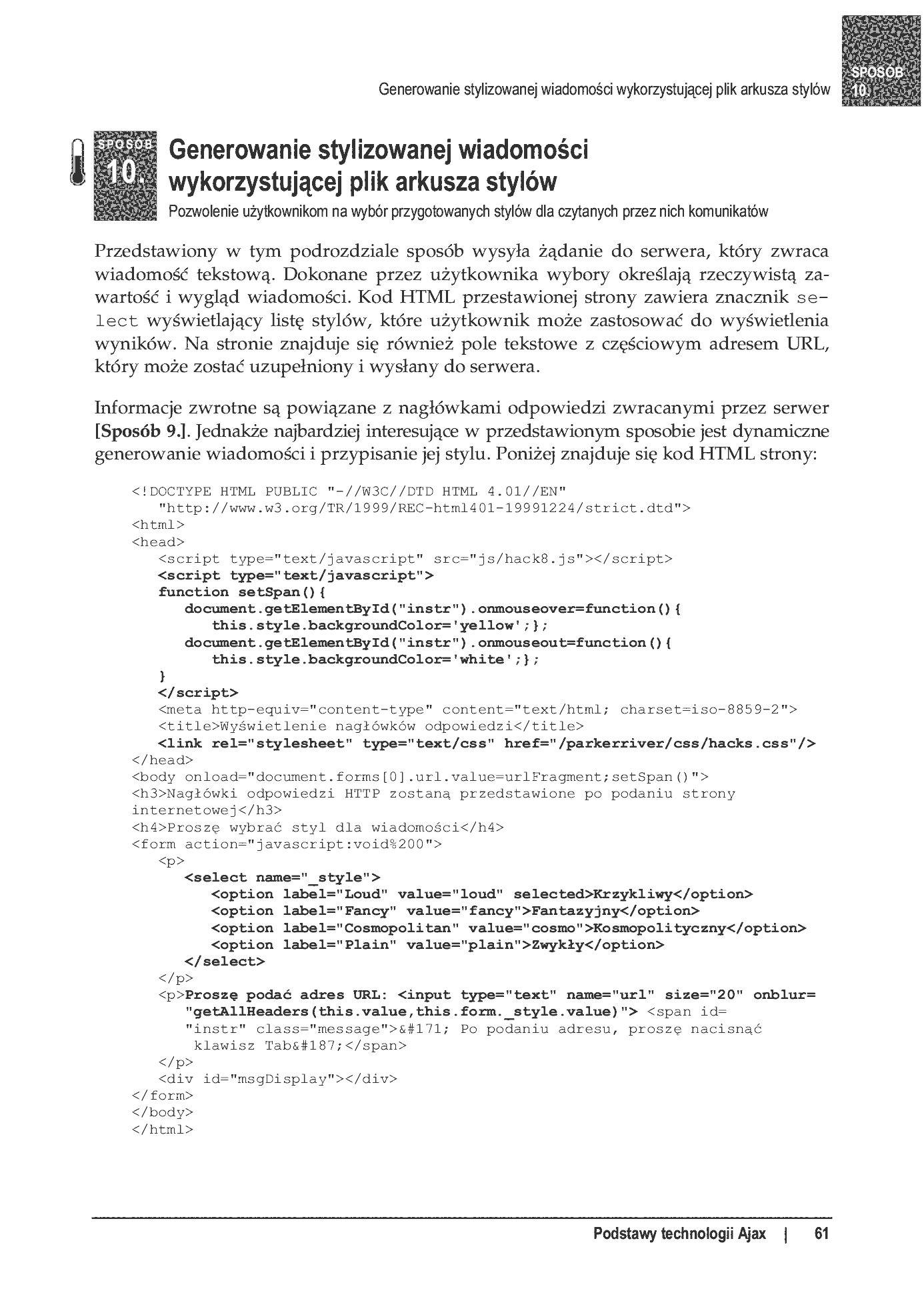 Fragment „80 sposobów na Ajax” — strona 50 z 59