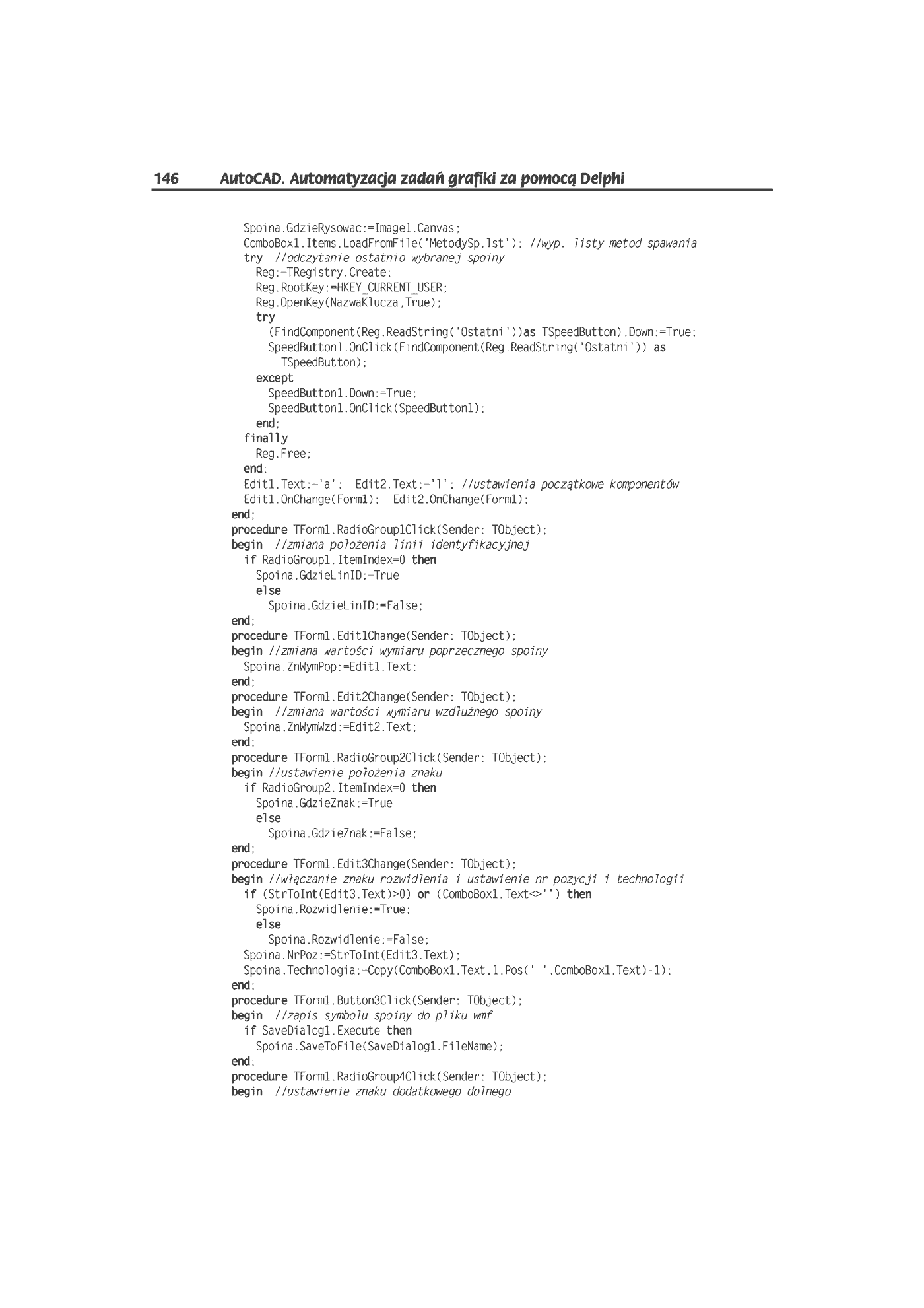 Fragment „AutoCAD. Automatyzacja zadań grafiki za pomocą Delphi” — strona 11 z 44