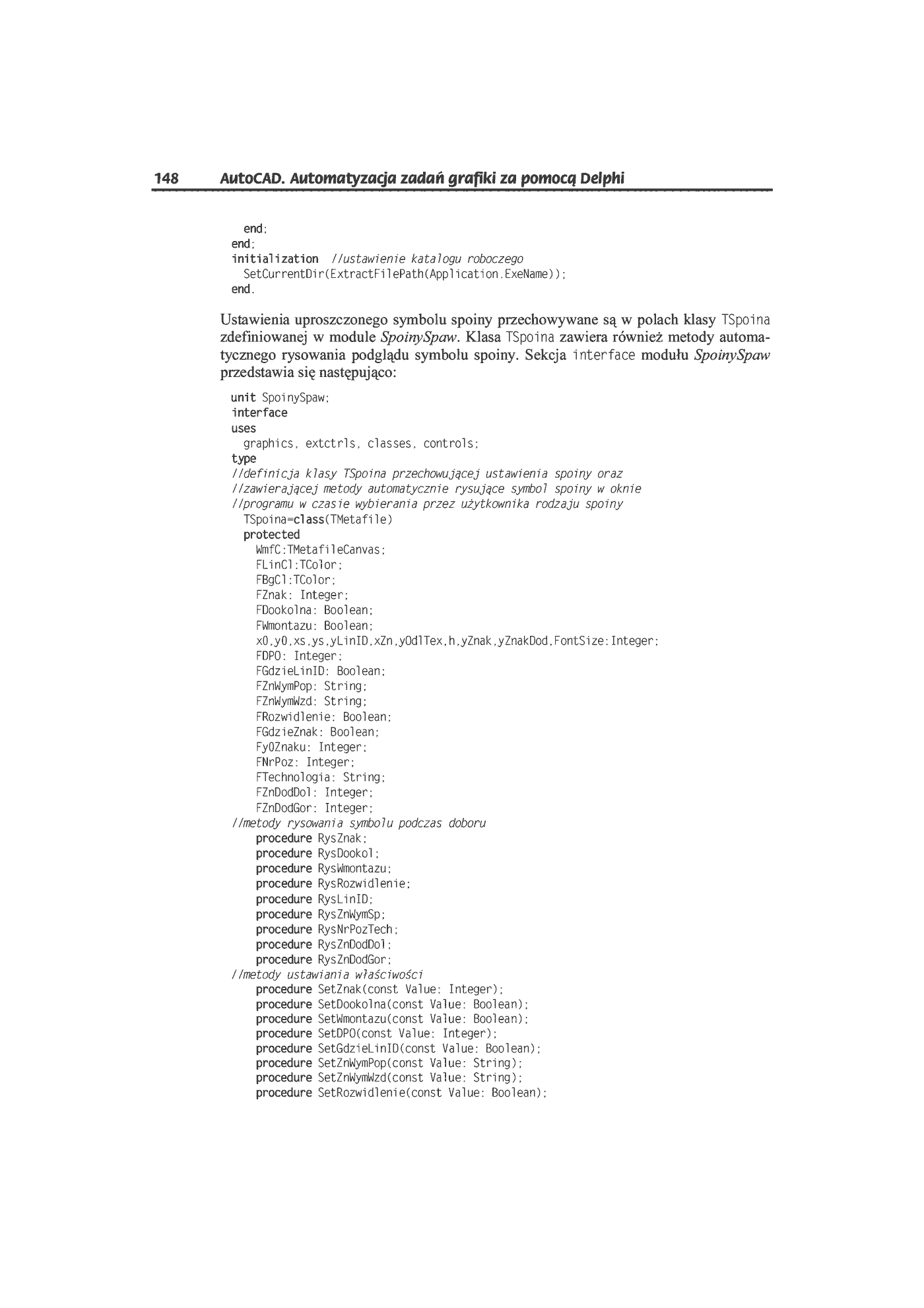 Fragment „AutoCAD. Automatyzacja zadań grafiki za pomocą Delphi” — strona 13 z 44