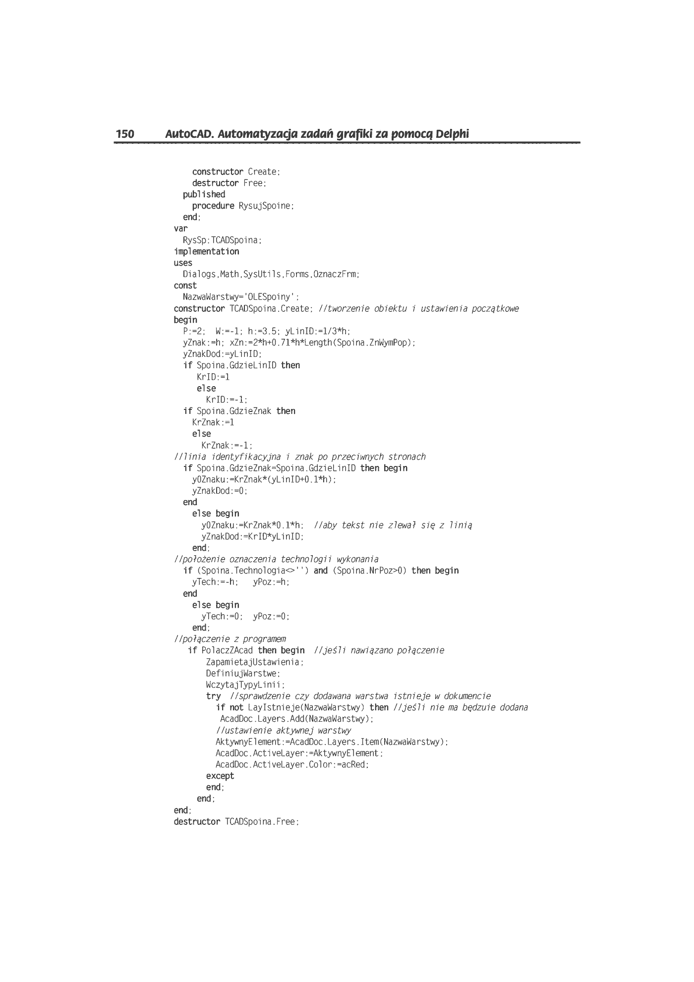 Fragment „AutoCAD. Automatyzacja zadań grafiki za pomocą Delphi” — strona 15 z 44