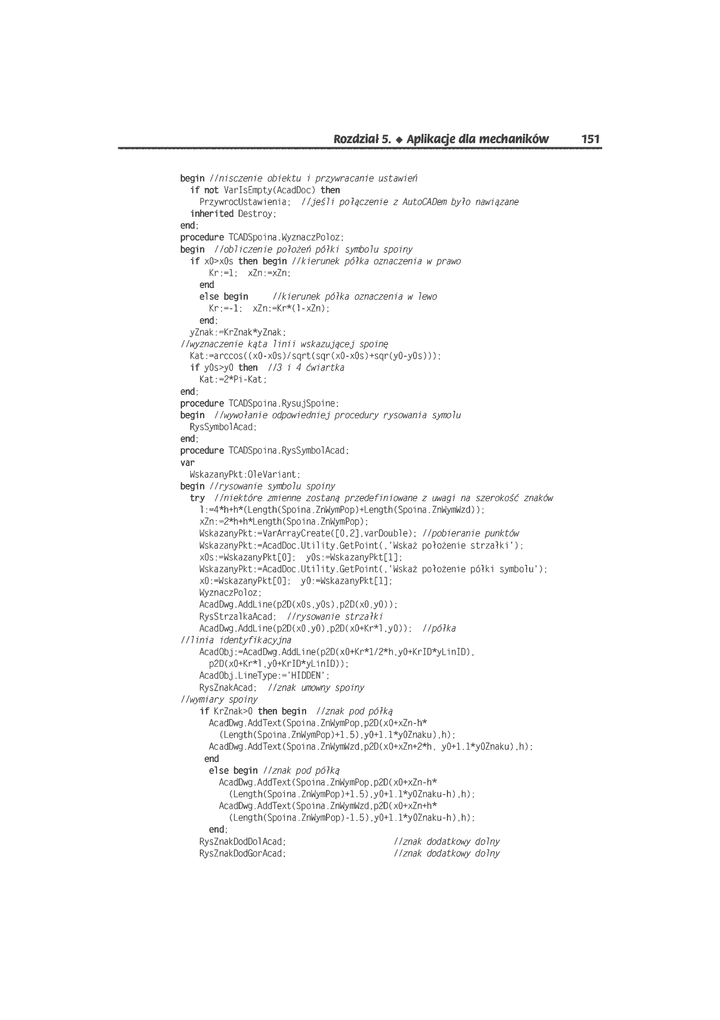Fragment „AutoCAD. Automatyzacja zadań grafiki za pomocą Delphi” — strona 16 z 44