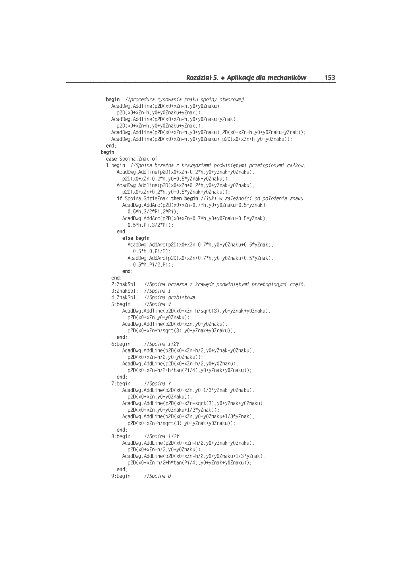 Fragment „AutoCAD. Automatyzacja zadań grafiki za pomocą Delphi” — strona 18 z 44