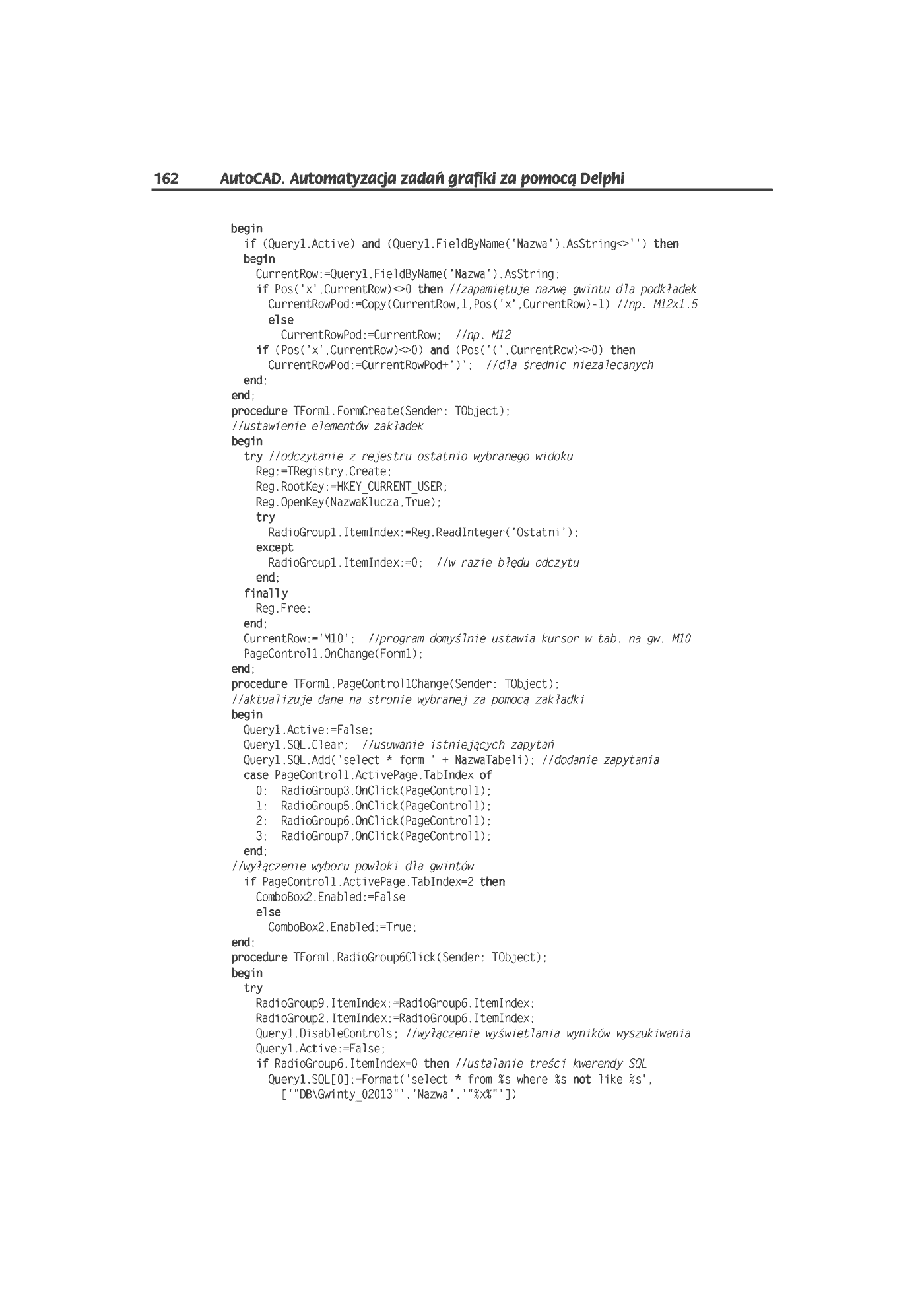 Fragment „AutoCAD. Automatyzacja zadań grafiki za pomocą Delphi” — strona 27 z 44