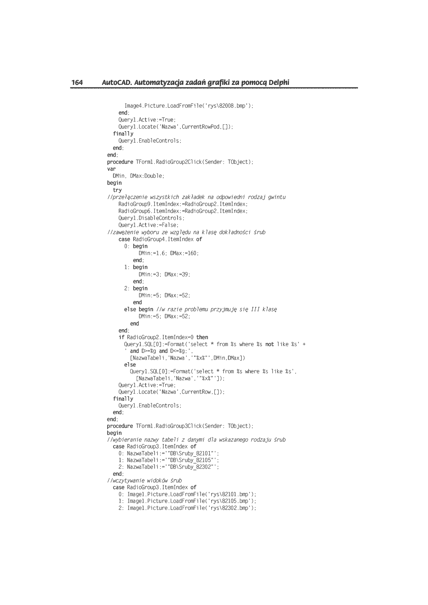Fragment „AutoCAD. Automatyzacja zadań grafiki za pomocą Delphi” — strona 29 z 44