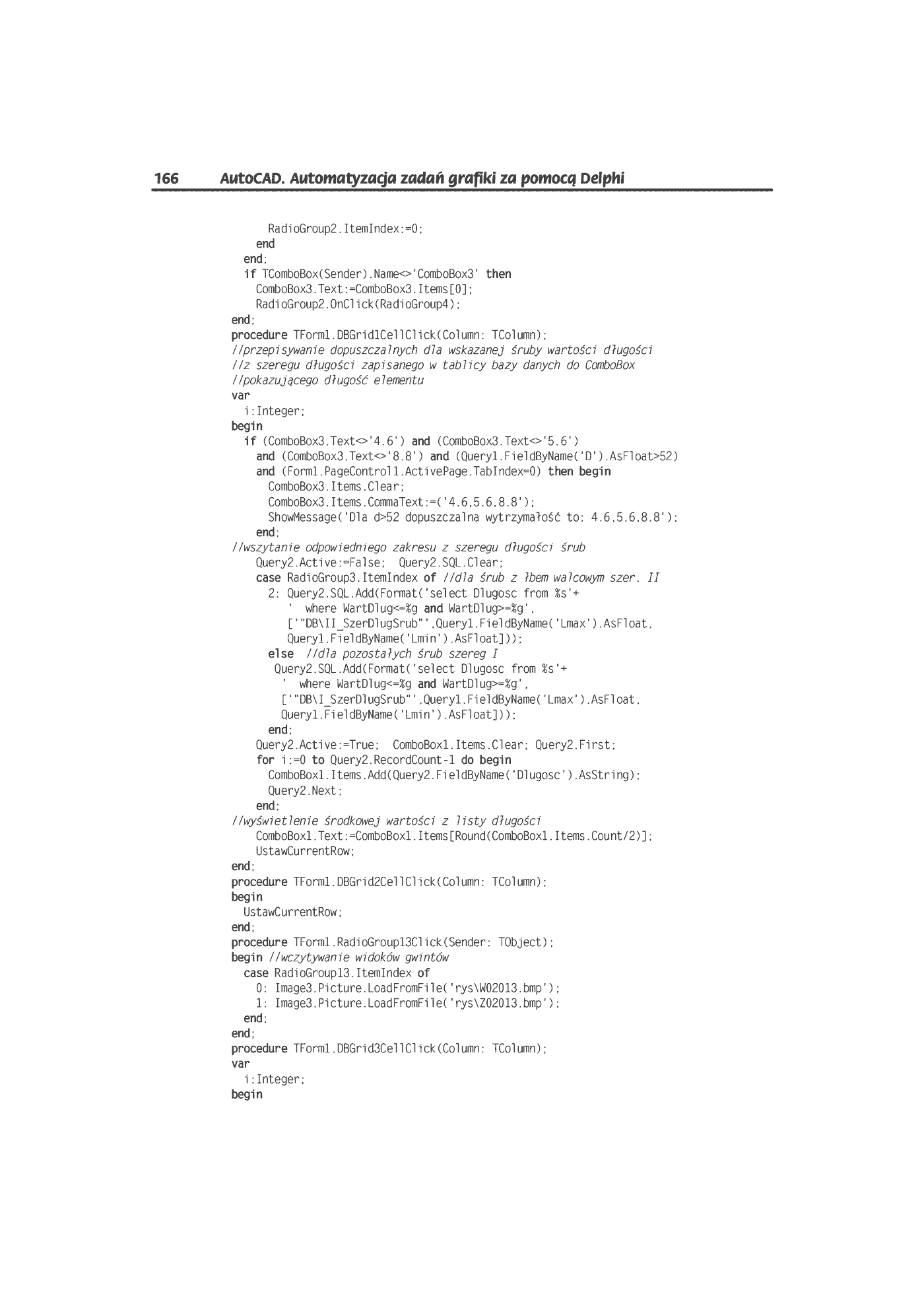Fragment „AutoCAD. Automatyzacja zadań grafiki za pomocą Delphi” — strona 31 z 44