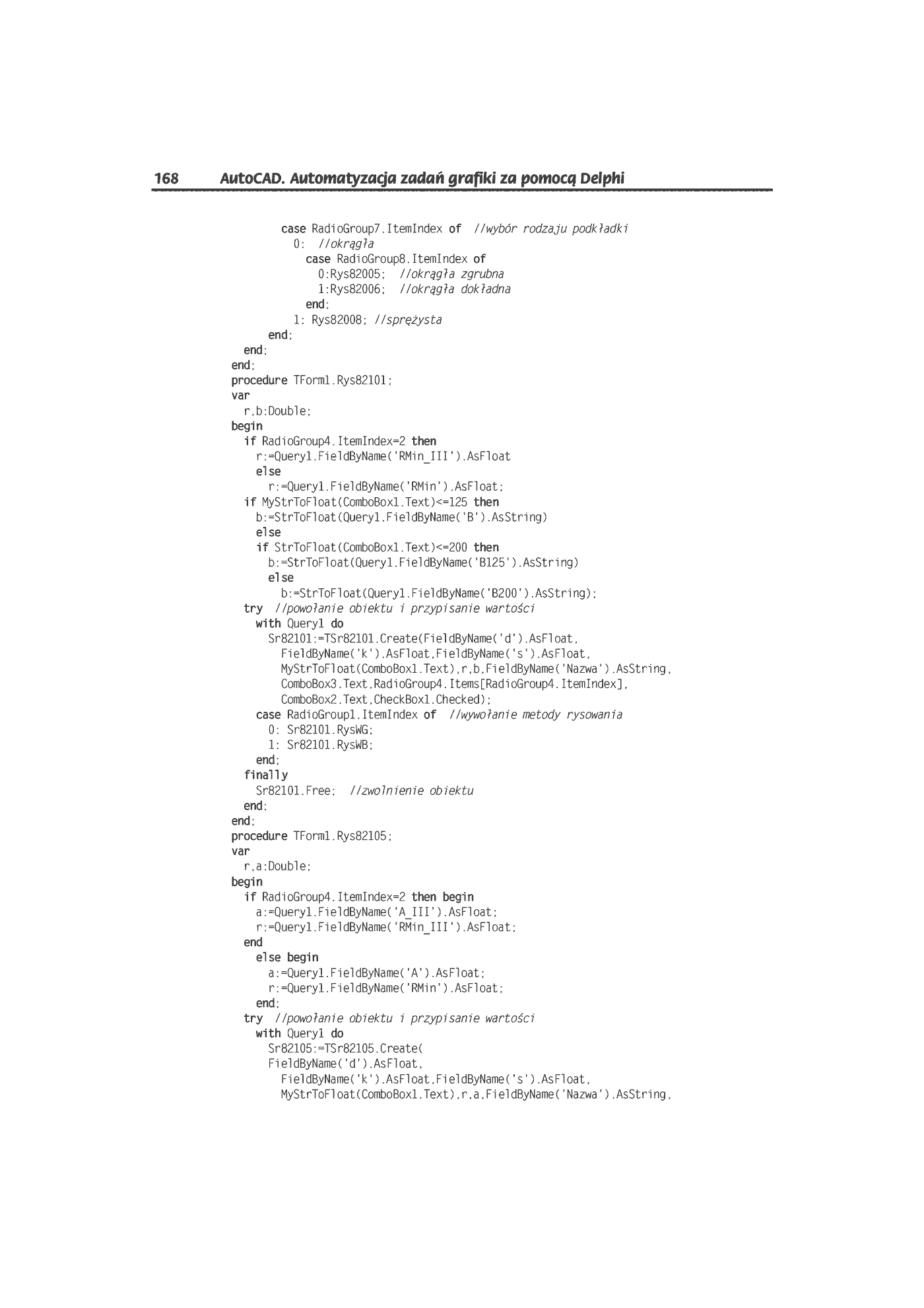 Fragment „AutoCAD. Automatyzacja zadań grafiki za pomocą Delphi” — strona 33 z 44