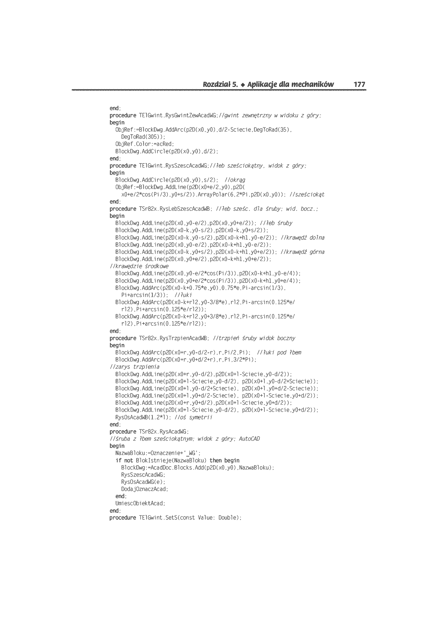 Fragment „AutoCAD. Automatyzacja zadań grafiki za pomocą Delphi” — strona 42 z 44