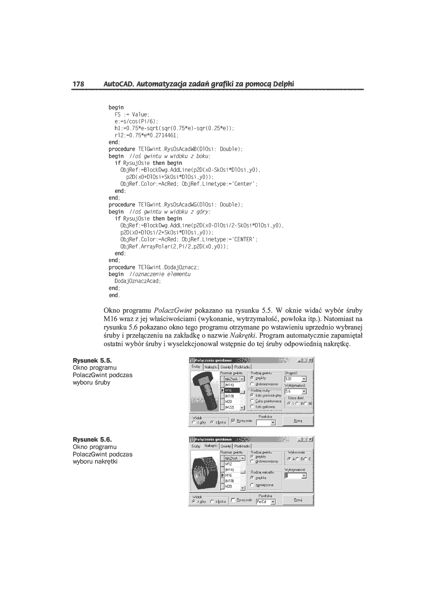 Fragment „AutoCAD. Automatyzacja zadań grafiki za pomocą Delphi” — strona 43 z 44