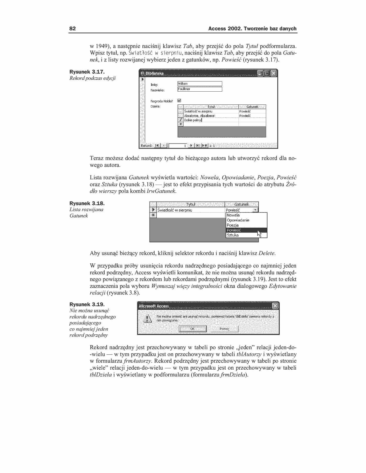 Fragment „Access 2002. Tworzenie baz danych” — strona 18 z 19