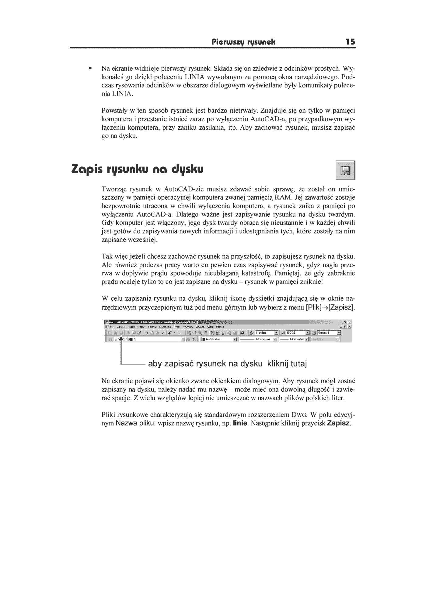 Fragment „AutoCAD 2005 PL. Pierwsze kroki” — strona 6 z 10