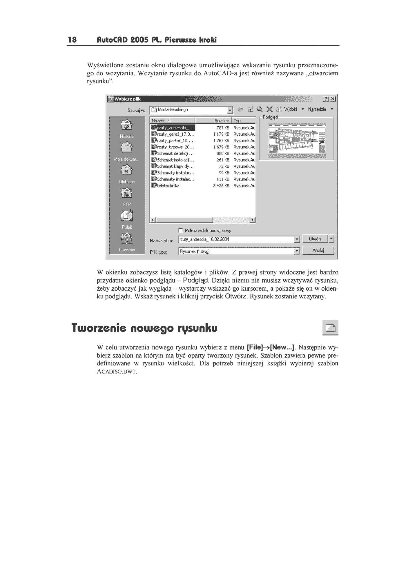 Fragment „AutoCAD 2005 PL. Pierwsze kroki” — strona 9 z 10