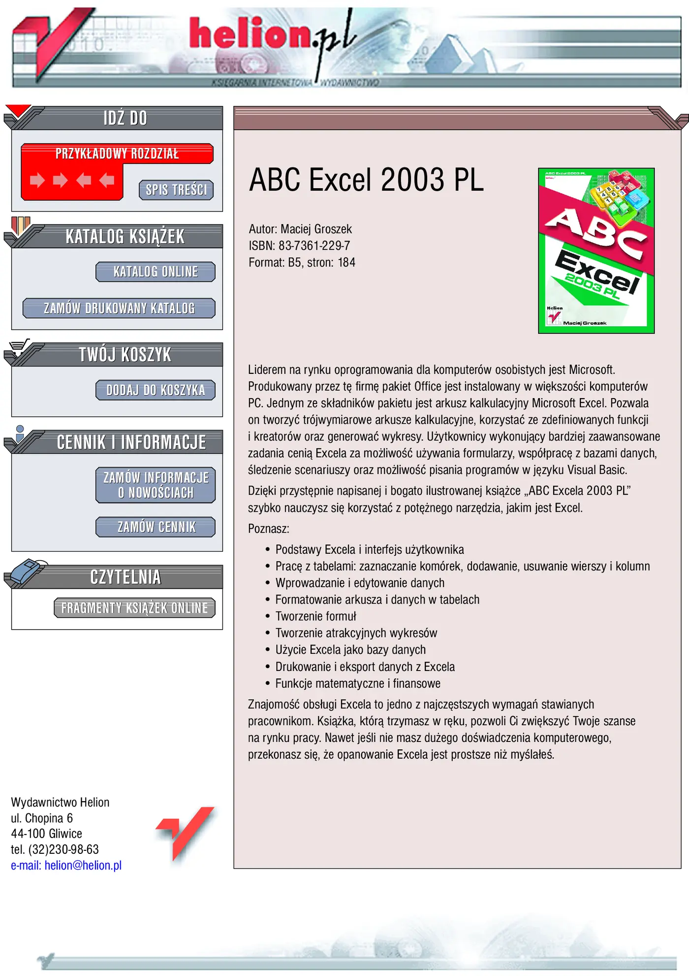 Fragment „ABC Excel 2003 PL” — strona 1 z 12
