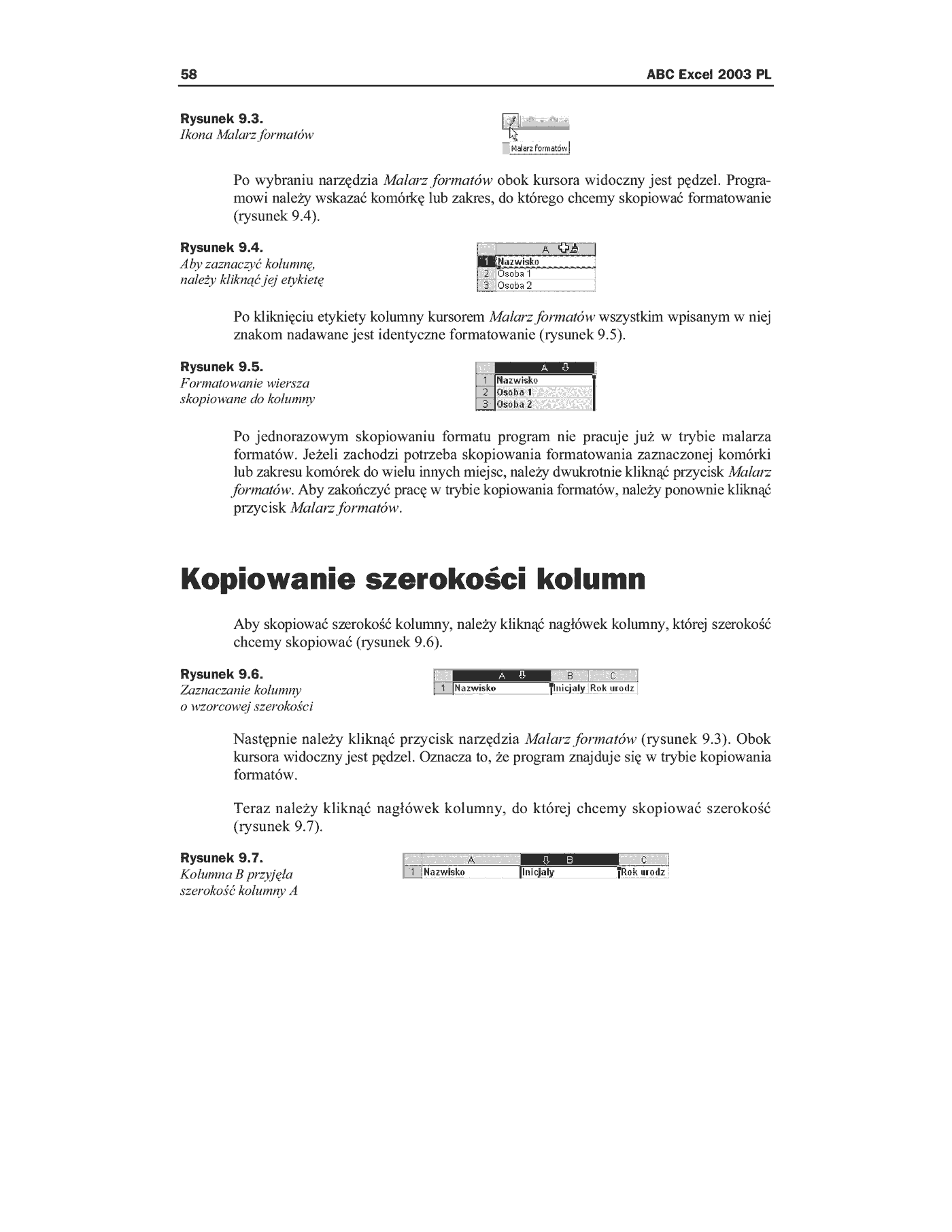 Fragment „ABC Excel 2003 PL” — strona 6 z 12