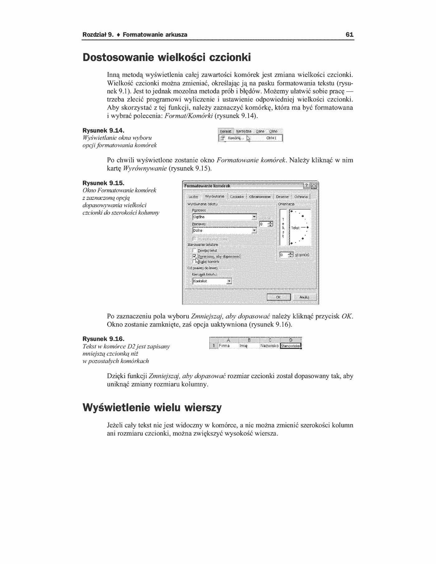 Fragment „ABC Excel 2003 PL” — strona 9 z 12