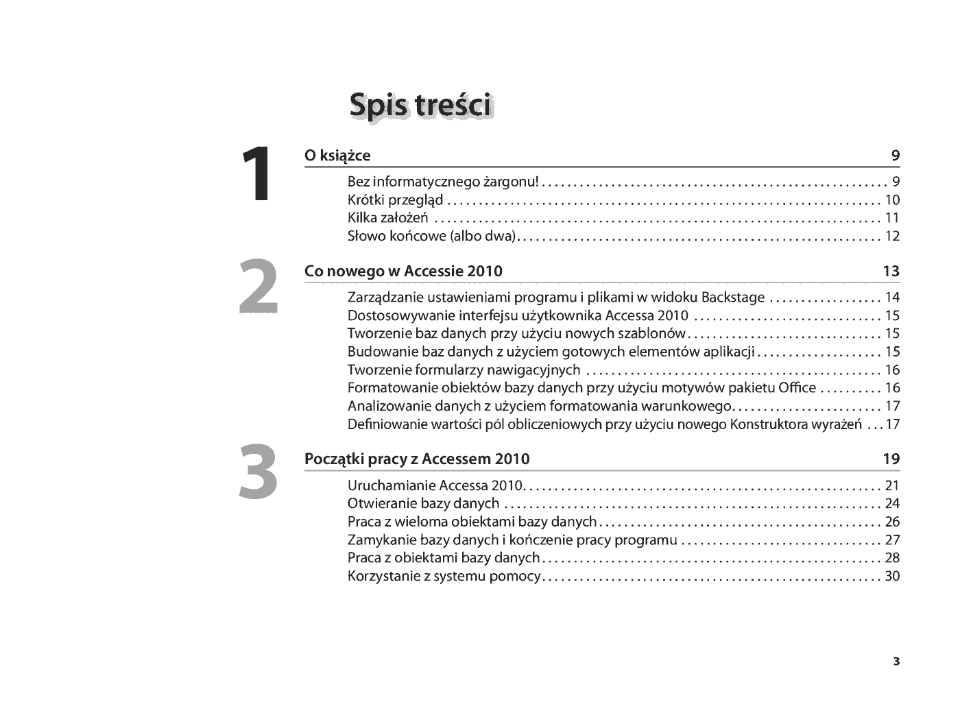 Fragment „Microsoft Access 2010 PL. Praktyczne podejście” — strona 3 z 31
