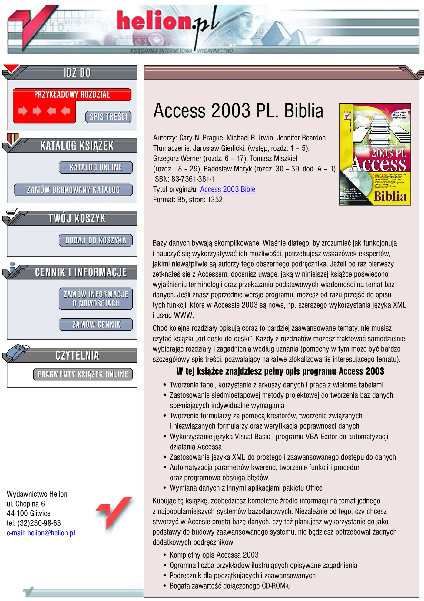 Fragment „Access 2003 PL. Biblia” — strona 1 z 47