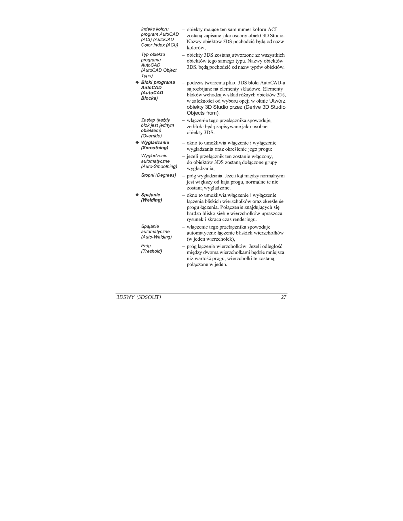 Fragment „AutoCAD 2002 i 2002 PL. Leksykon kieszonkowy” — strona 26 z 28