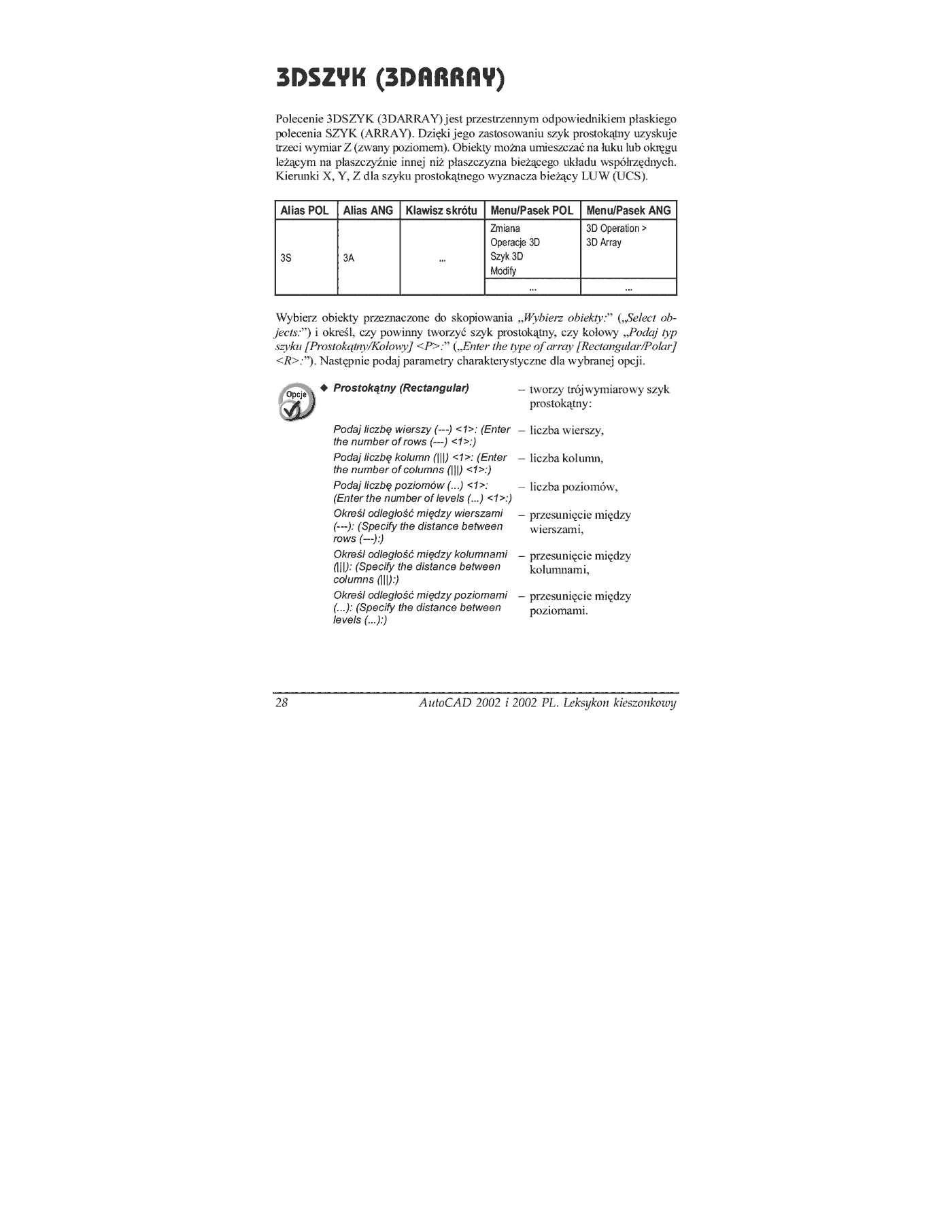 Fragment „AutoCAD 2002 i 2002 PL. Leksykon kieszonkowy” — strona 27 z 28