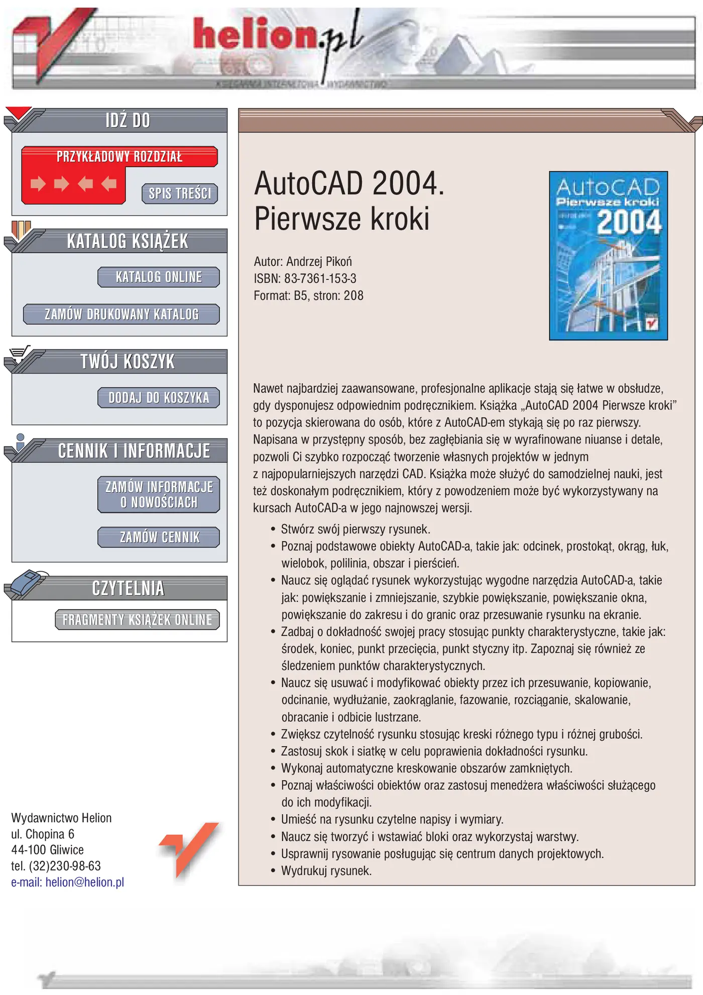 Fragment „AutoCAD 2004. Pierwsze kroki” — strona 1 z 16