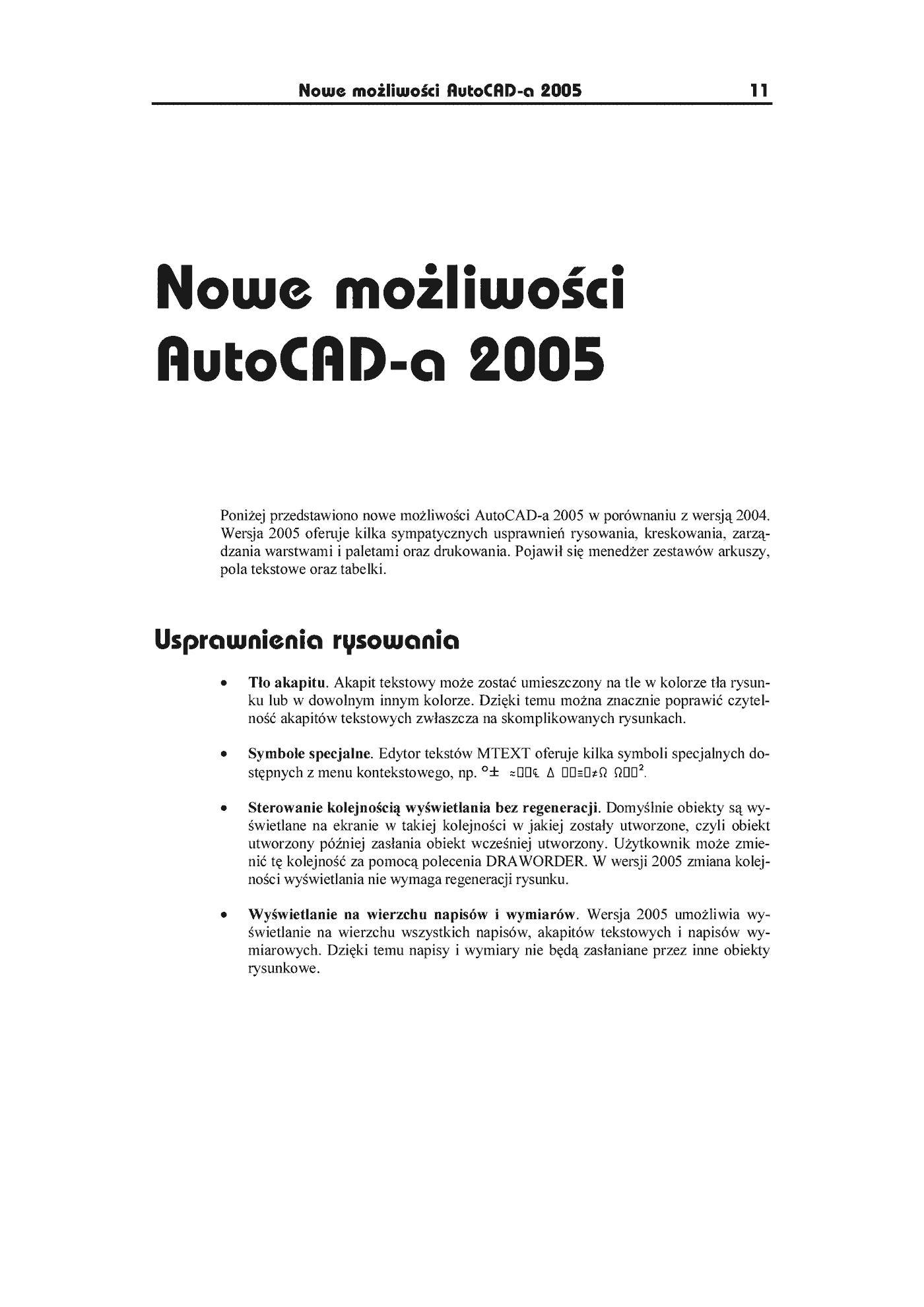 Fragment „AutoCAD 2005 dla użytkowników AutoCAD 2004” — strona 5 z 11