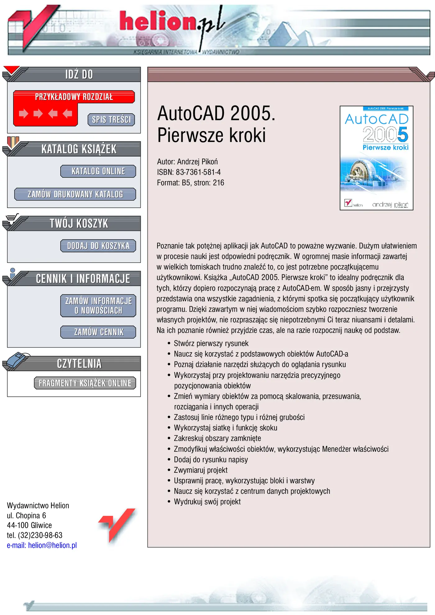 Fragment „AutoCAD 2005. Pierwsze kroki” — strona 1 z 10