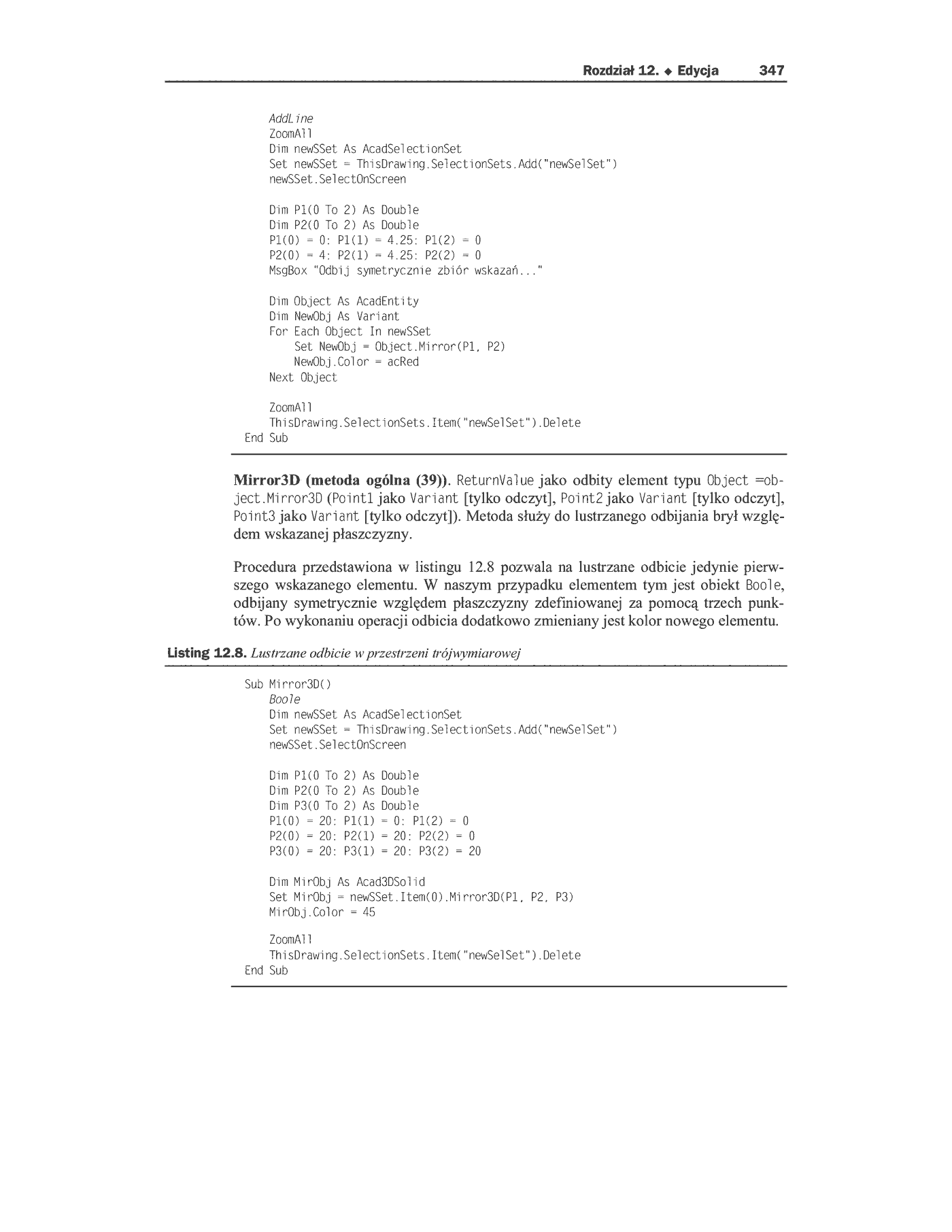 Fragment „AutoCAD 2002 i 2004. Tworzenie makr w VBA” — strona 18 z 33