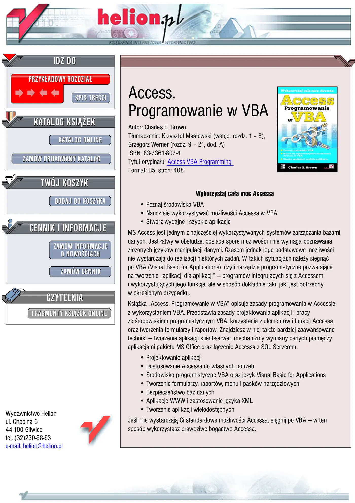 Fragment „Access. Programowanie w VBA” — strona 1 z 35