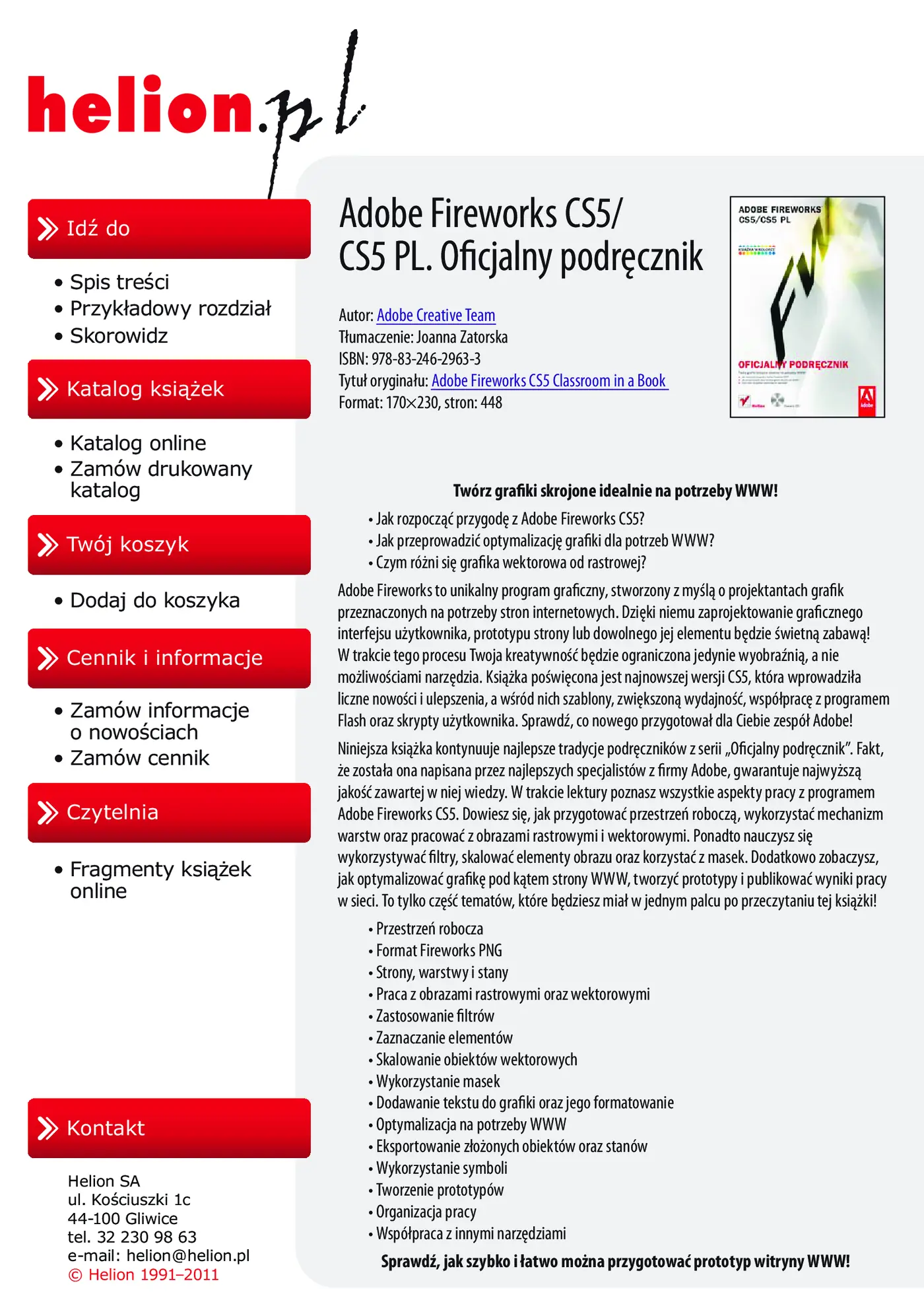 Fragment „Adobe Fireworks CS5/CS5 PL. Oficjalny podręcznik” — strona 2 z 33